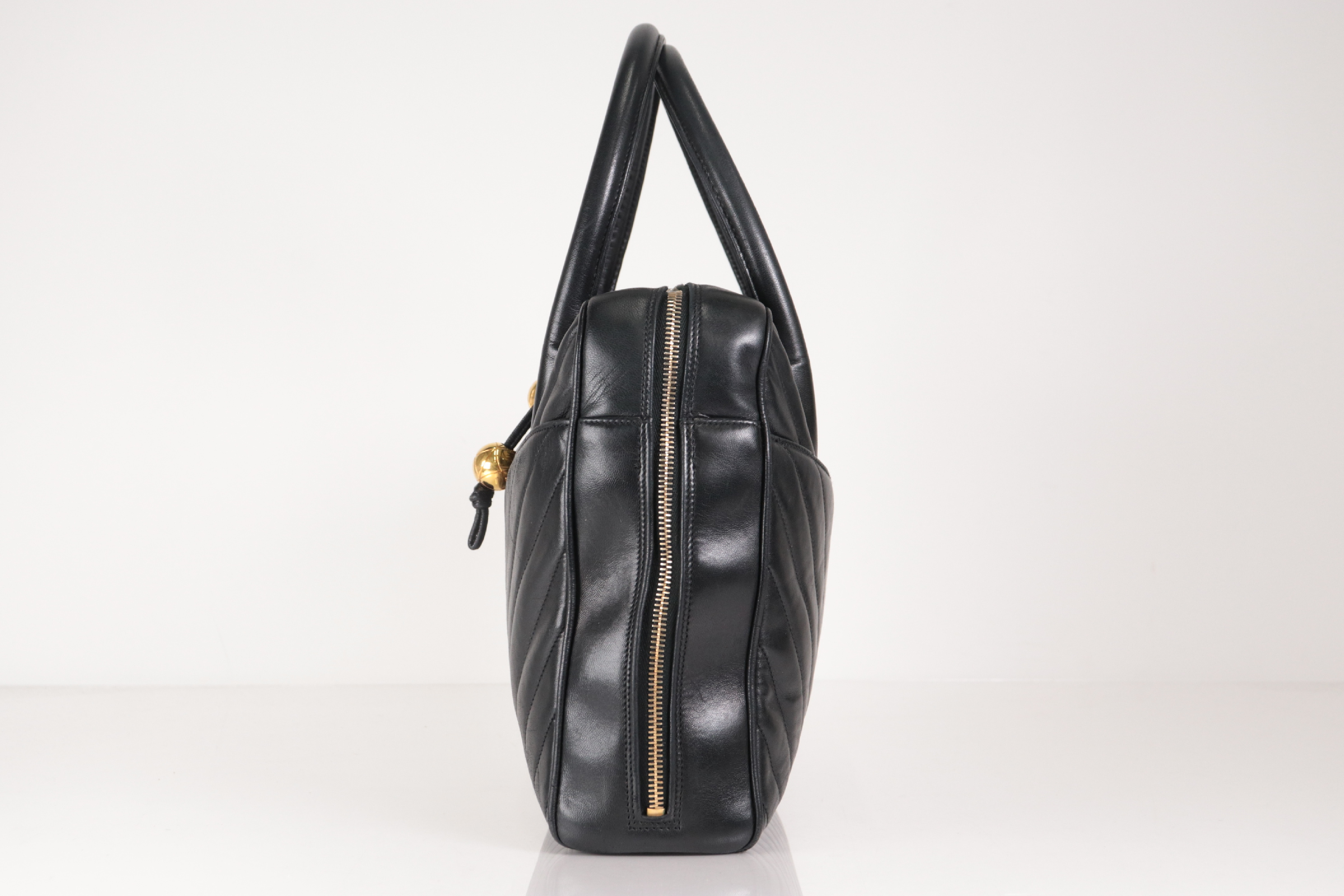 Chevron 2-Way Lambskin Handbag (Serial Number 5) — view 4