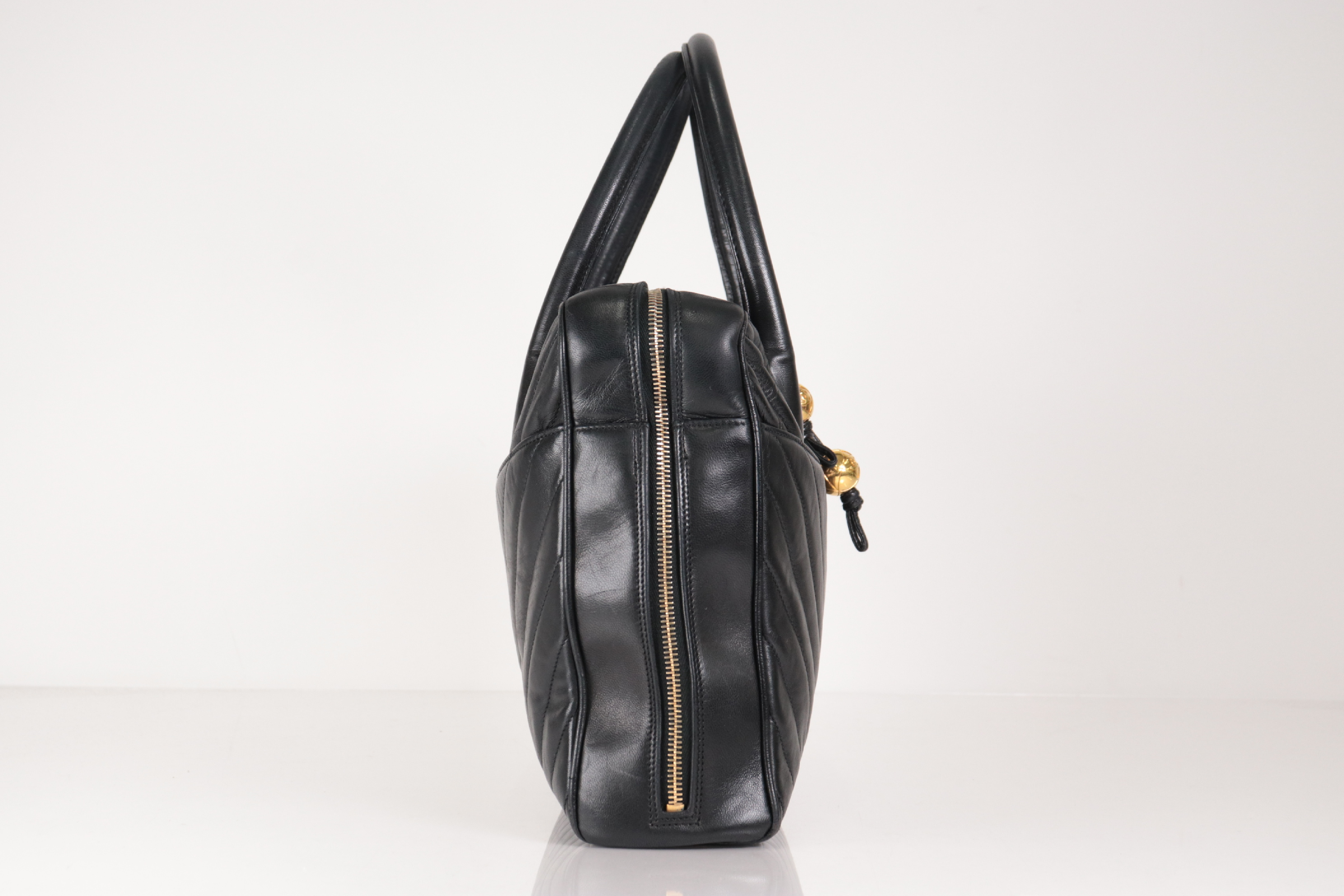 Chevron 2-Way Lambskin Handbag (Serial Number 5) — view 5
