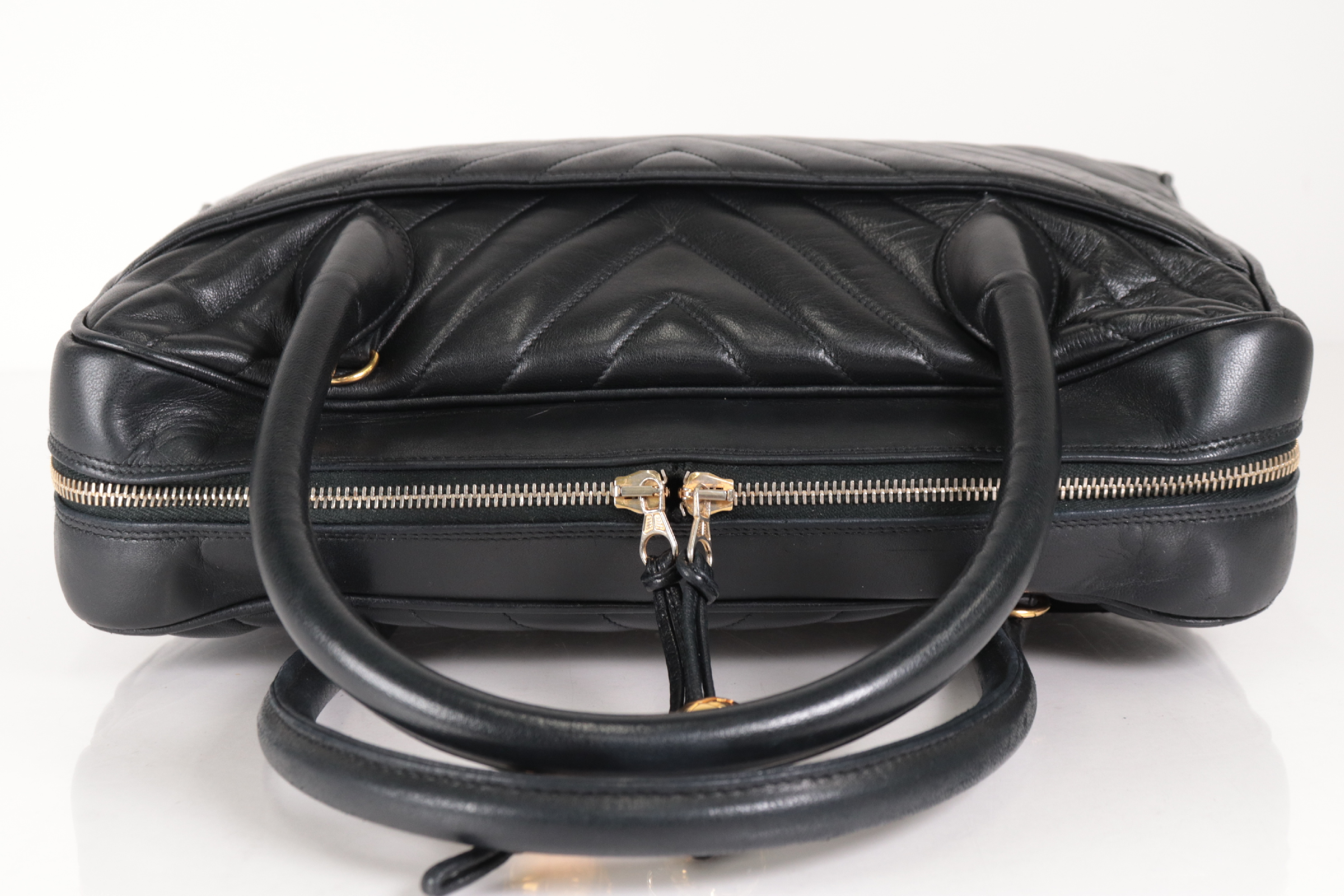 Chevron 2-Way Lambskin Handbag (Serial Number 5) — view 6