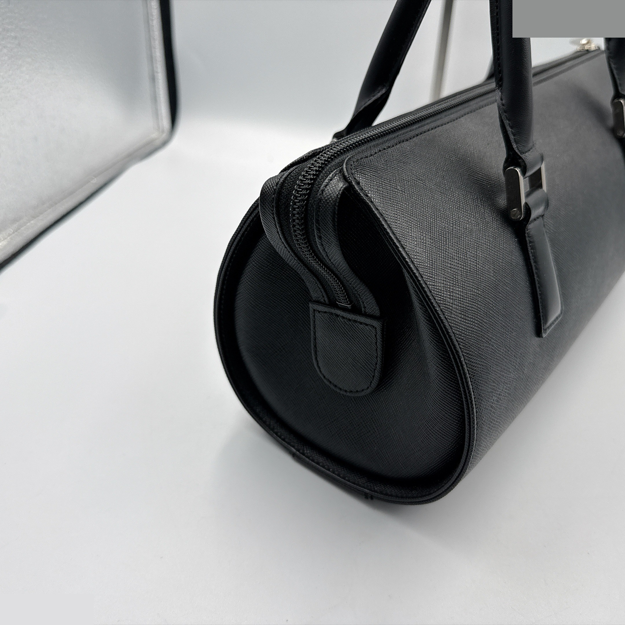 Black Leather Saffiano Handbag (Formal) — view 4