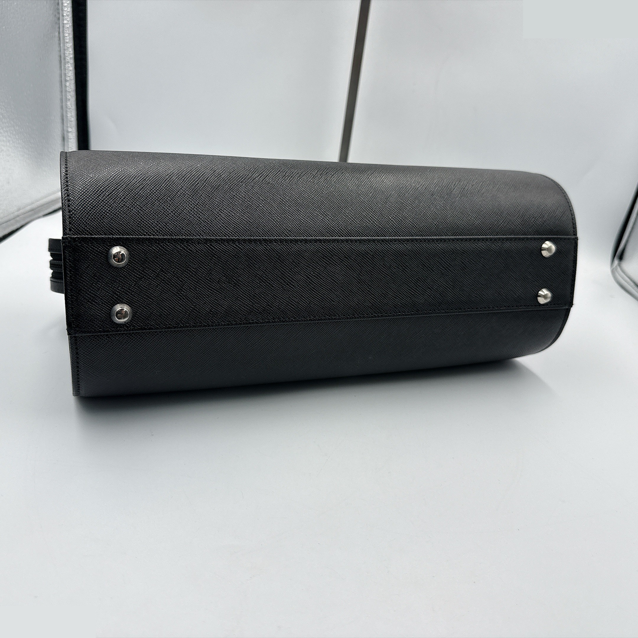 Black Leather Saffiano Handbag (Formal) — view 5
