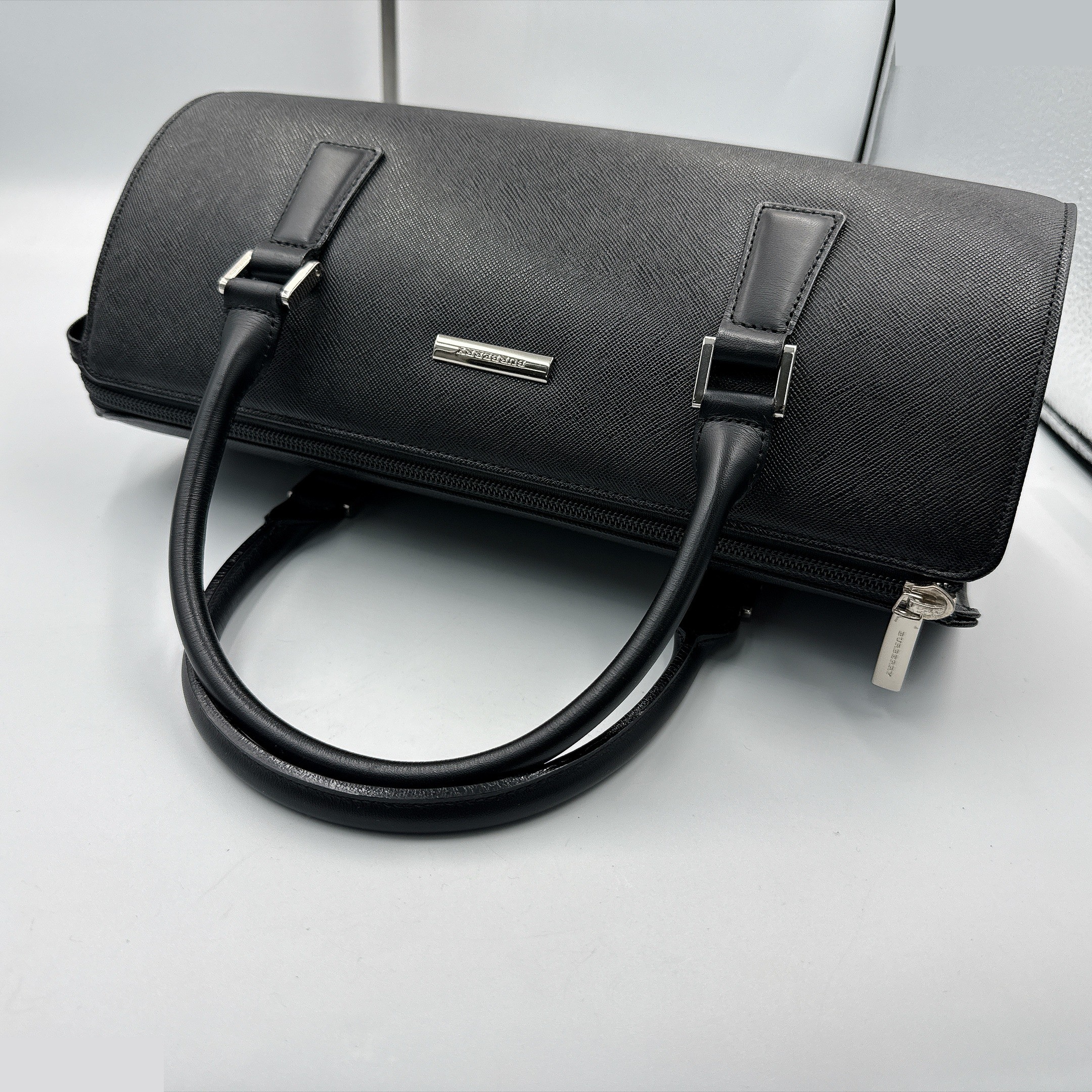 Black Leather Saffiano Handbag (Formal) — view 6