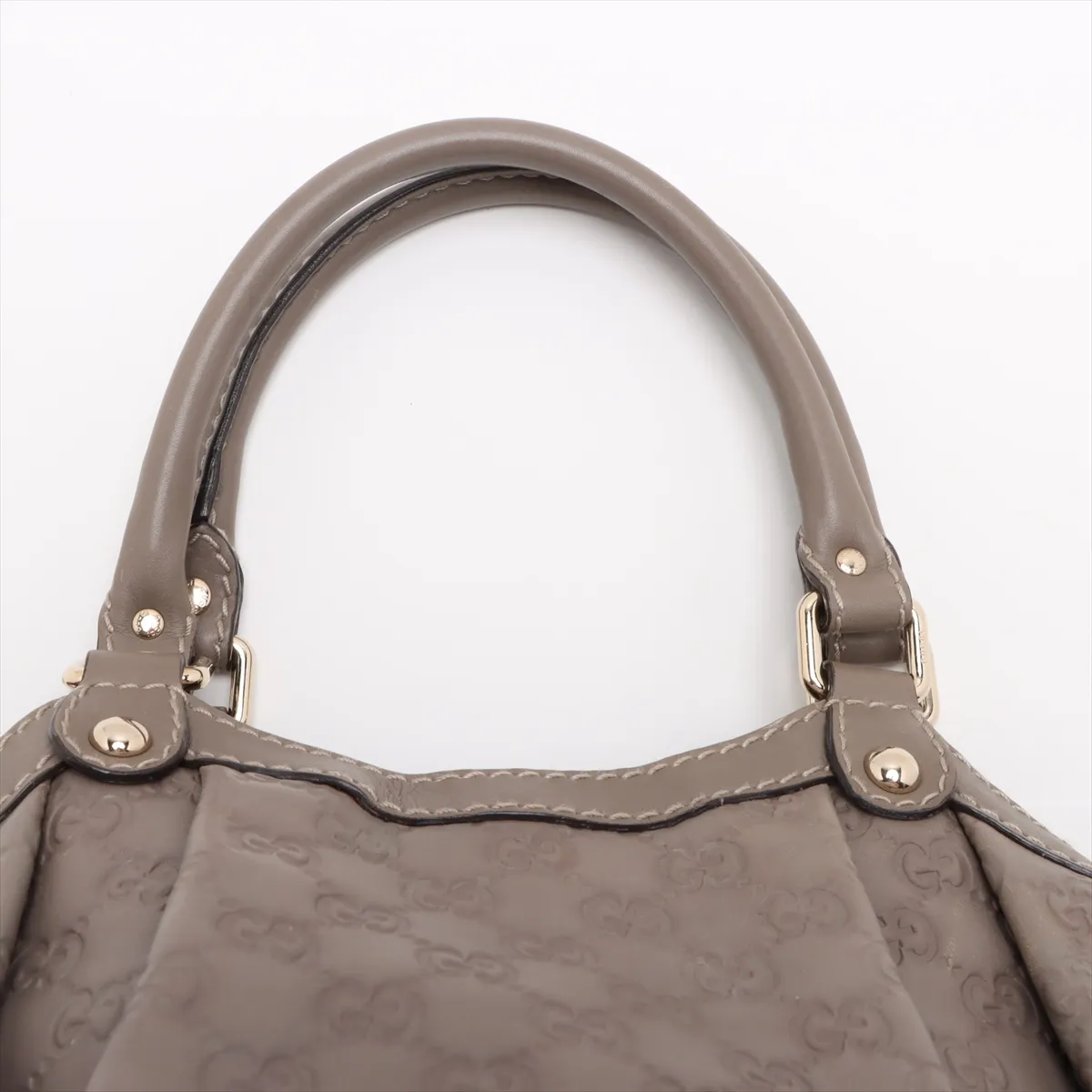 Guccisima Sookie Leather Handbag Beige 211944 — view 6