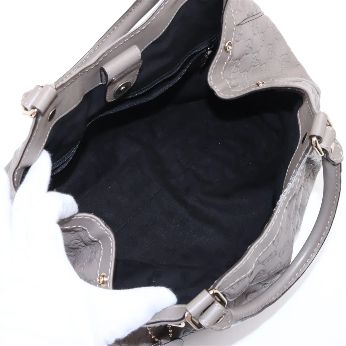 Guccisima Sookie Leather Handbag Beige 211944 — view 7
