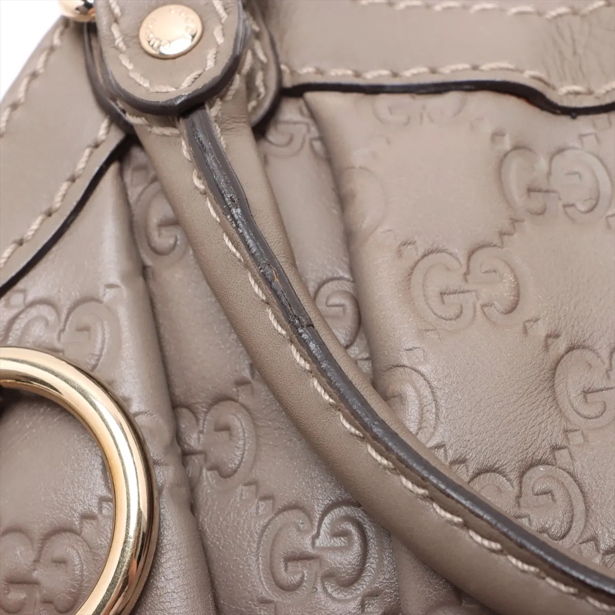 Guccisima Sookie Leather Handbag Beige 211944 — view 10