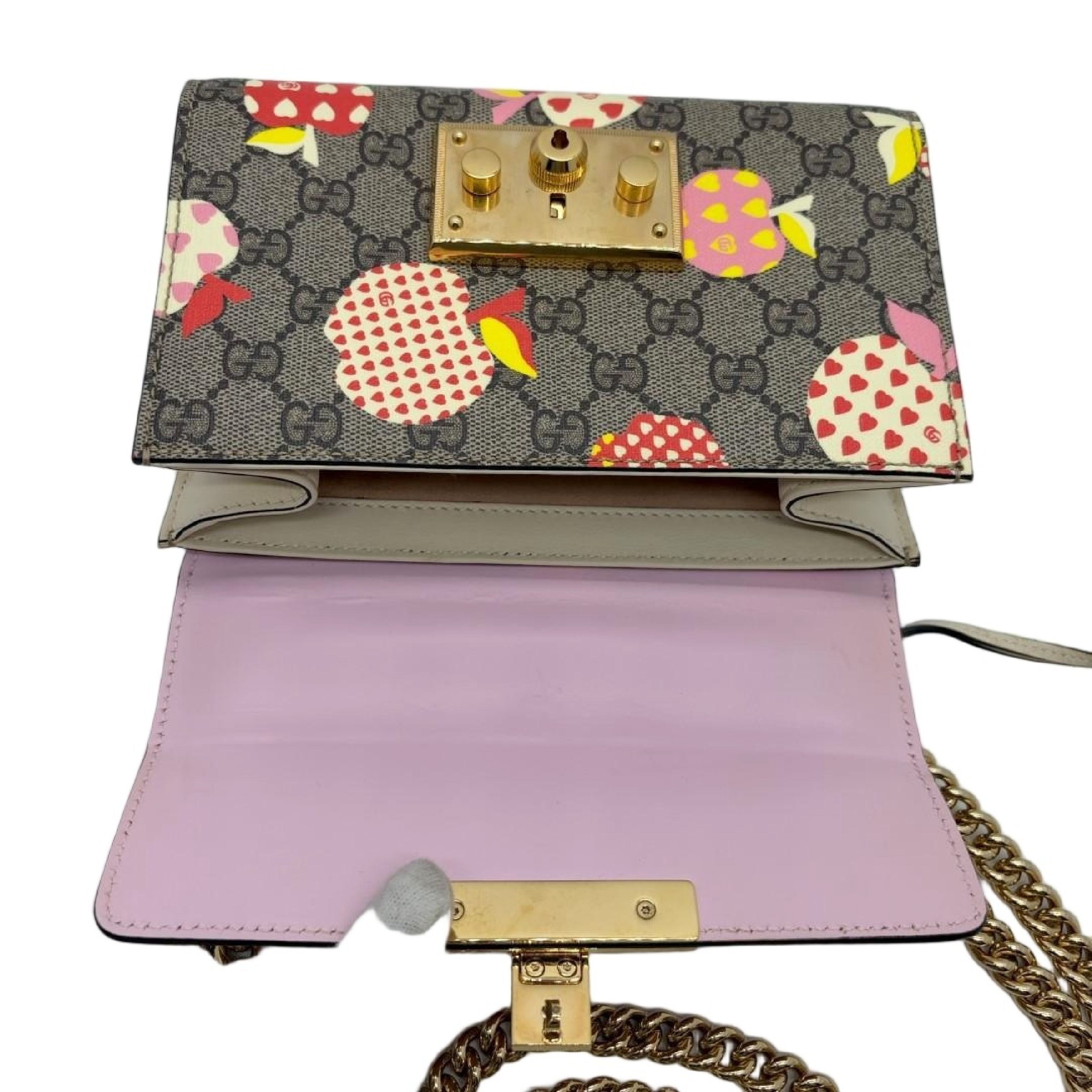 GG Supreme Strawberry Padlock Chain Shoulder Bag — view 11