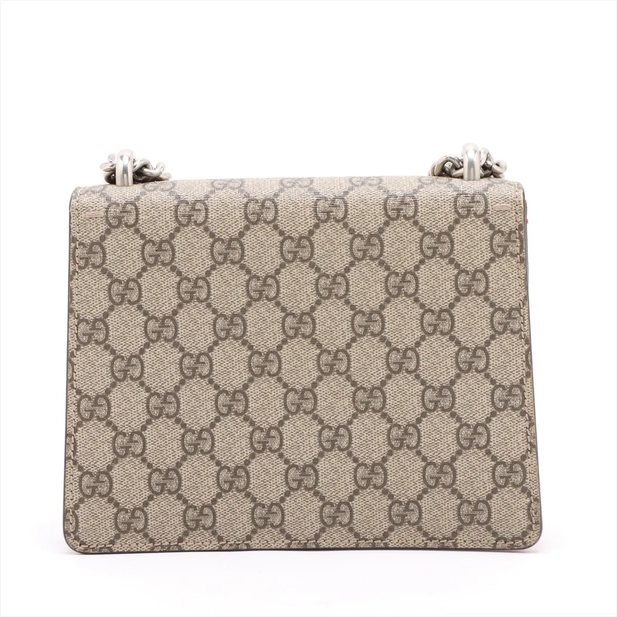 GG Supreme Dionysus PVC x Suede Chain Shoulder Bag Beige x Red 421970 — view 2