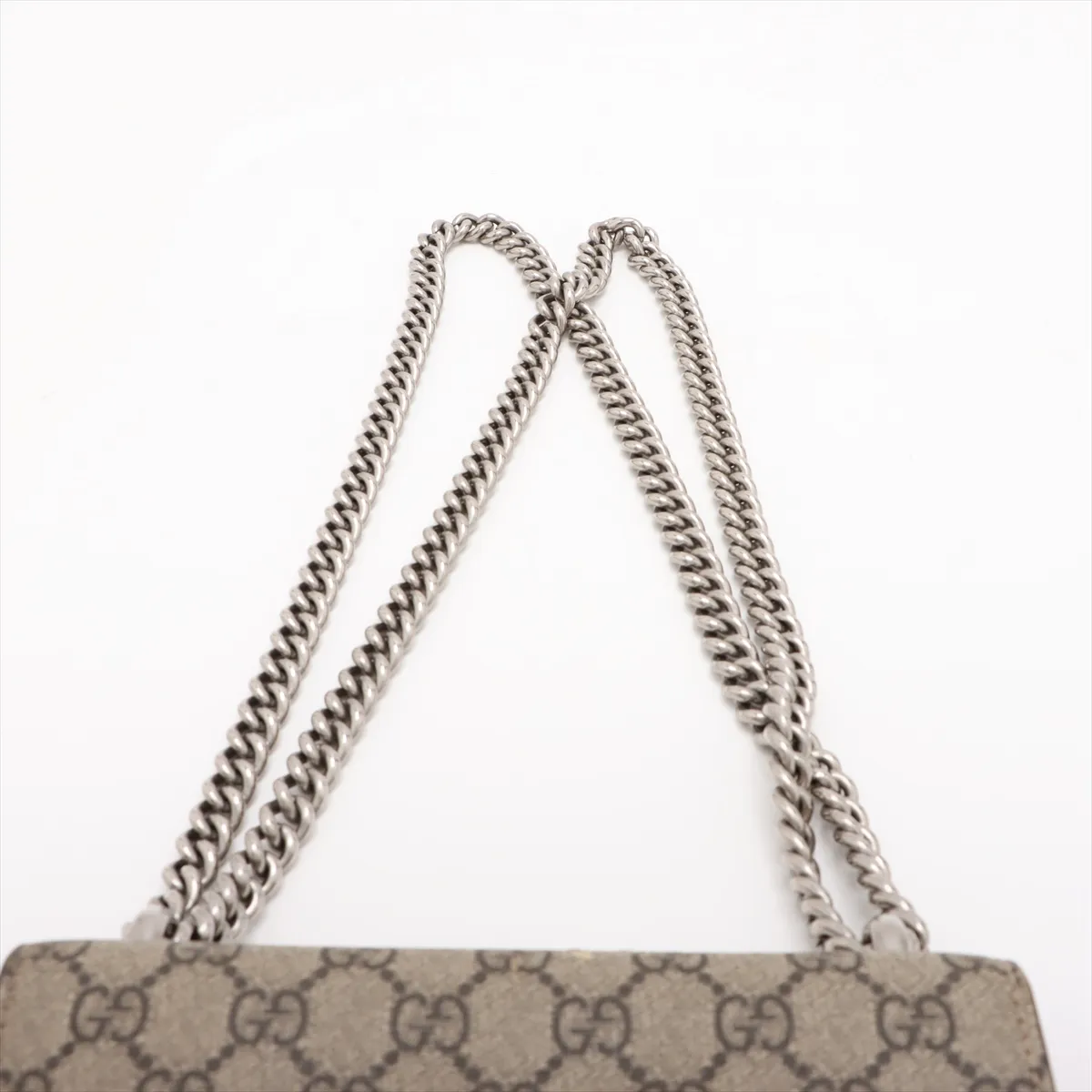 GG Supreme Dionysus PVC x Suede Chain Shoulder Bag Beige x Red 421970 — view 6