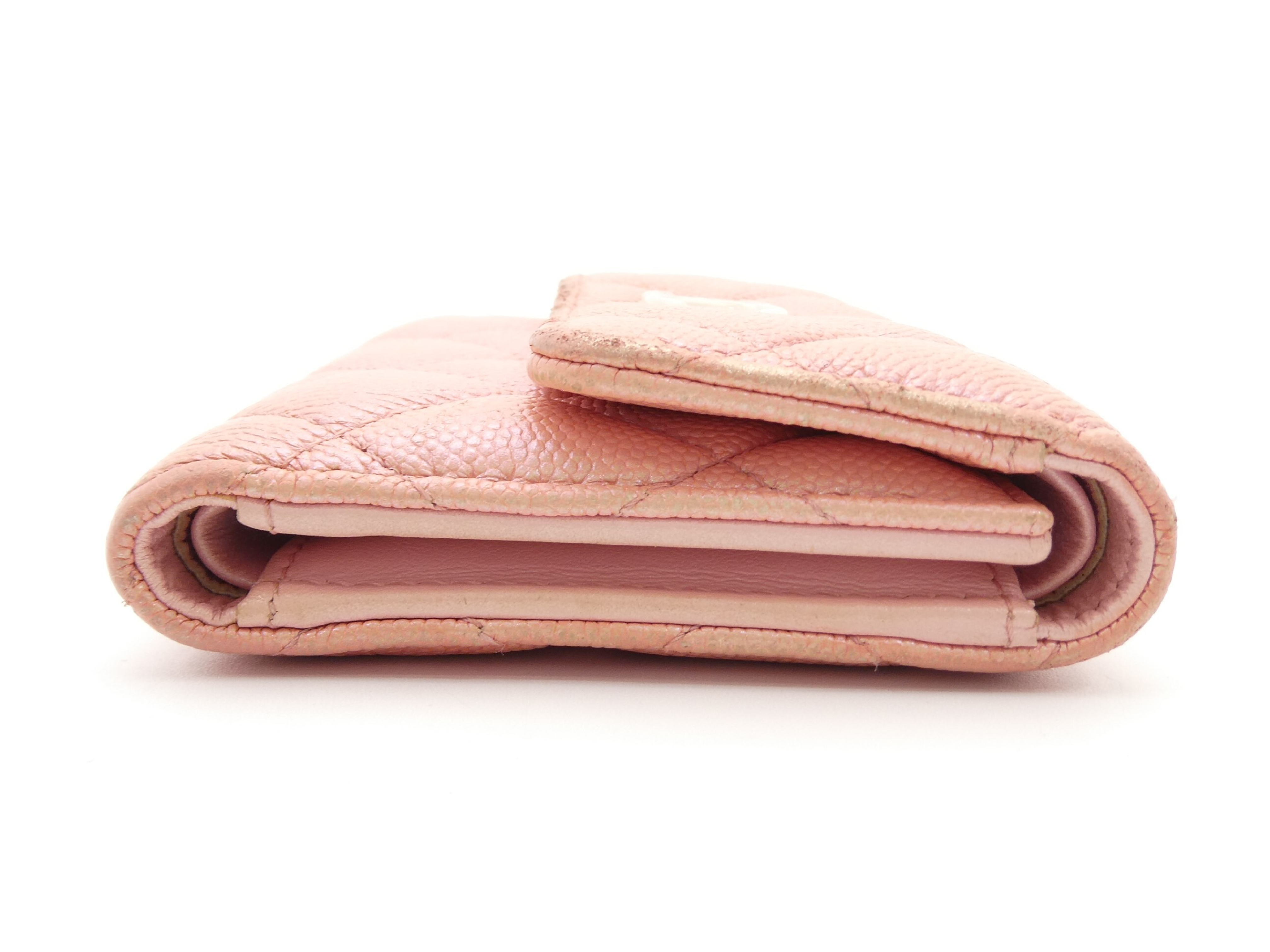 Matelassé Coco Mark Caviar Skin Tri-fold Wallet — view 3