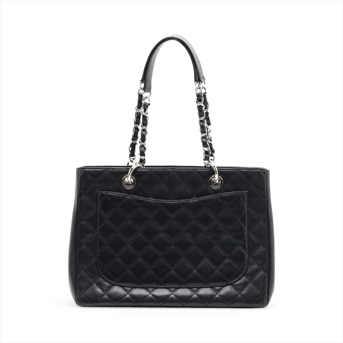 GST Caviar Skin Tote Bag, Silver, Silver Hardware, 18317858, Serial Number 18-series, A50995 — view 2