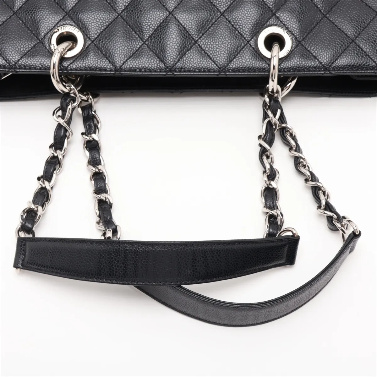 GST Caviar Skin Tote Bag, Silver, Silver Hardware, 18317858, Serial Number 18-series, A50995 — view 5