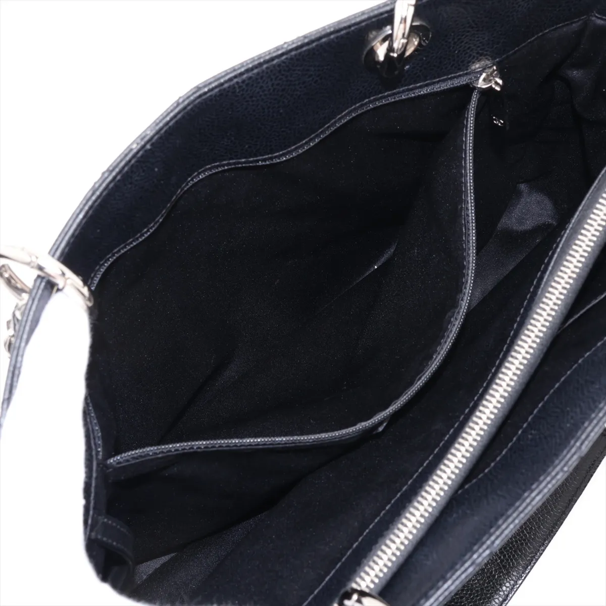 GST Caviar Skin Tote Bag, Silver, Silver Hardware, 18317858, Serial Number 18-series, A50995 — view 8