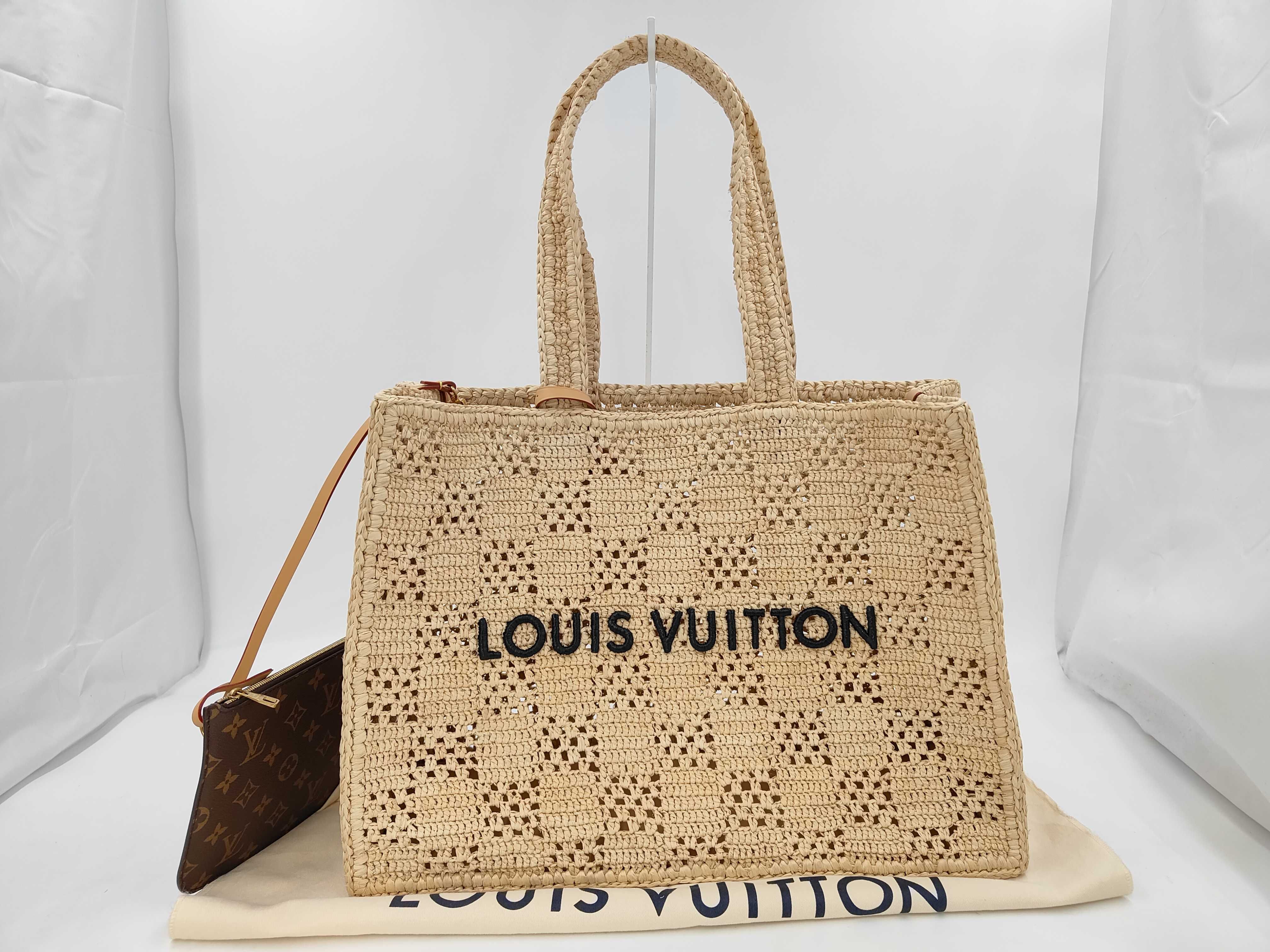 Damier Raffia Summer Shopper Tote Bag