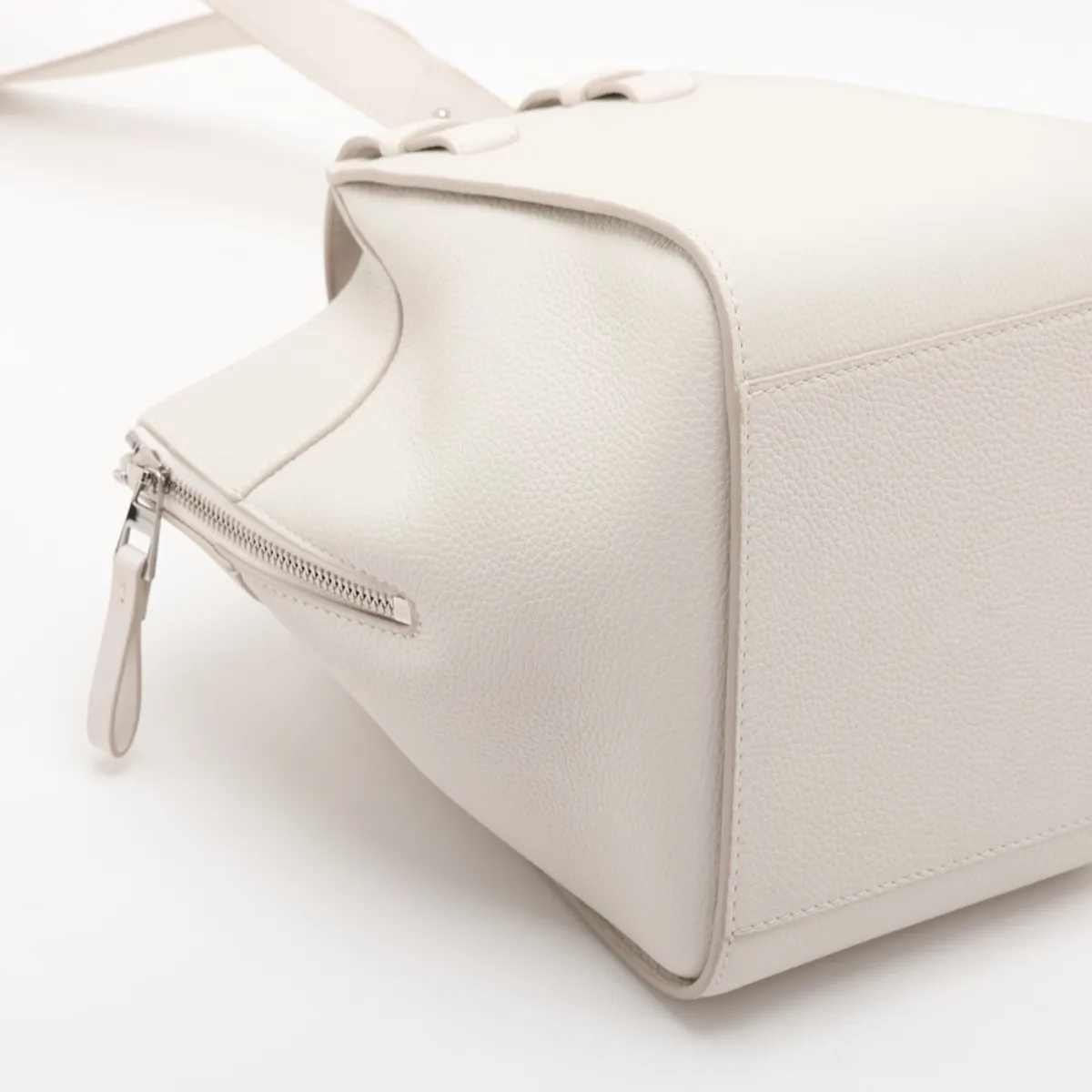 Hammock Compact Leather 2-Way Handbag, White — view 4