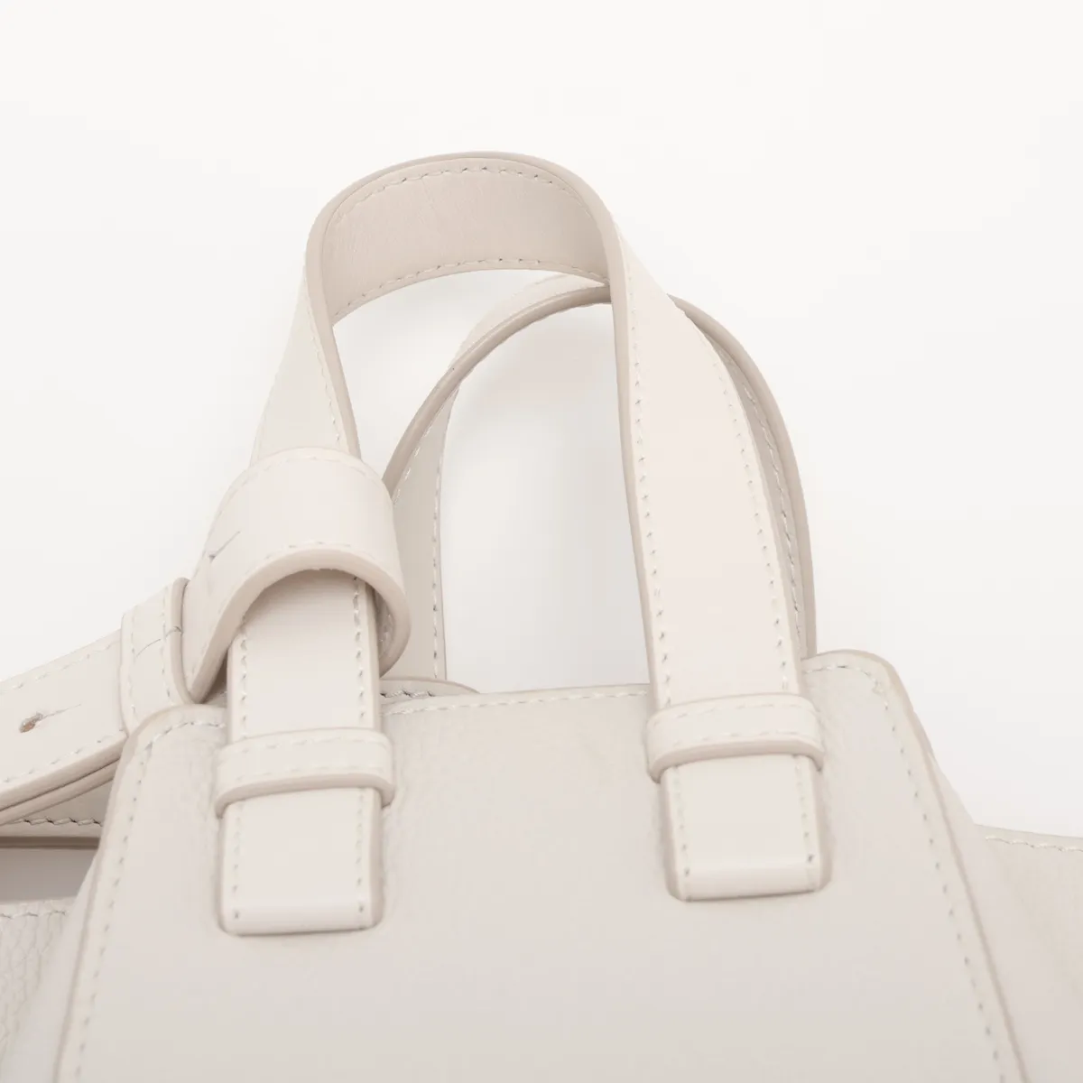 Hammock Compact Leather 2-Way Handbag, White — view 6