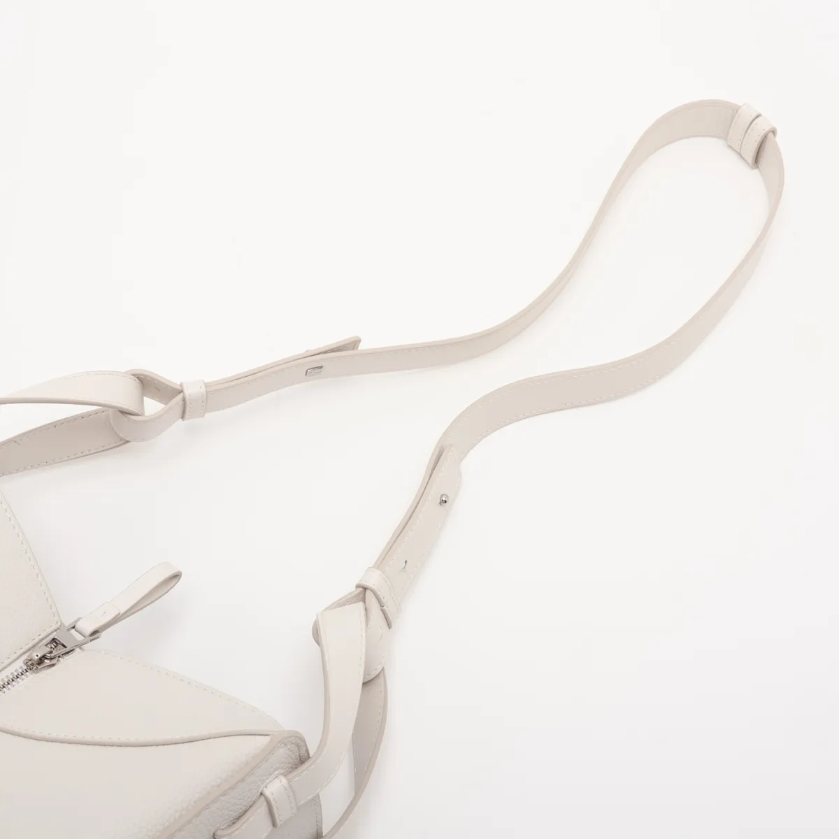 Hammock Compact Leather 2-Way Handbag, White — view 7