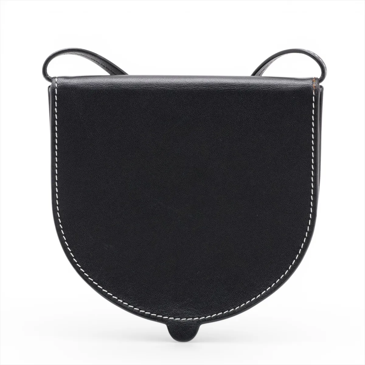 Heel Pouch Mini Leather Shoulder Bag, Black — view 2