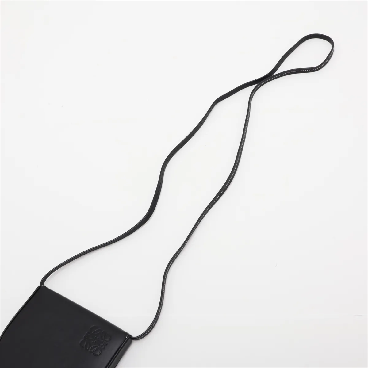 Heel Pouch Mini Leather Shoulder Bag, Black — view 5