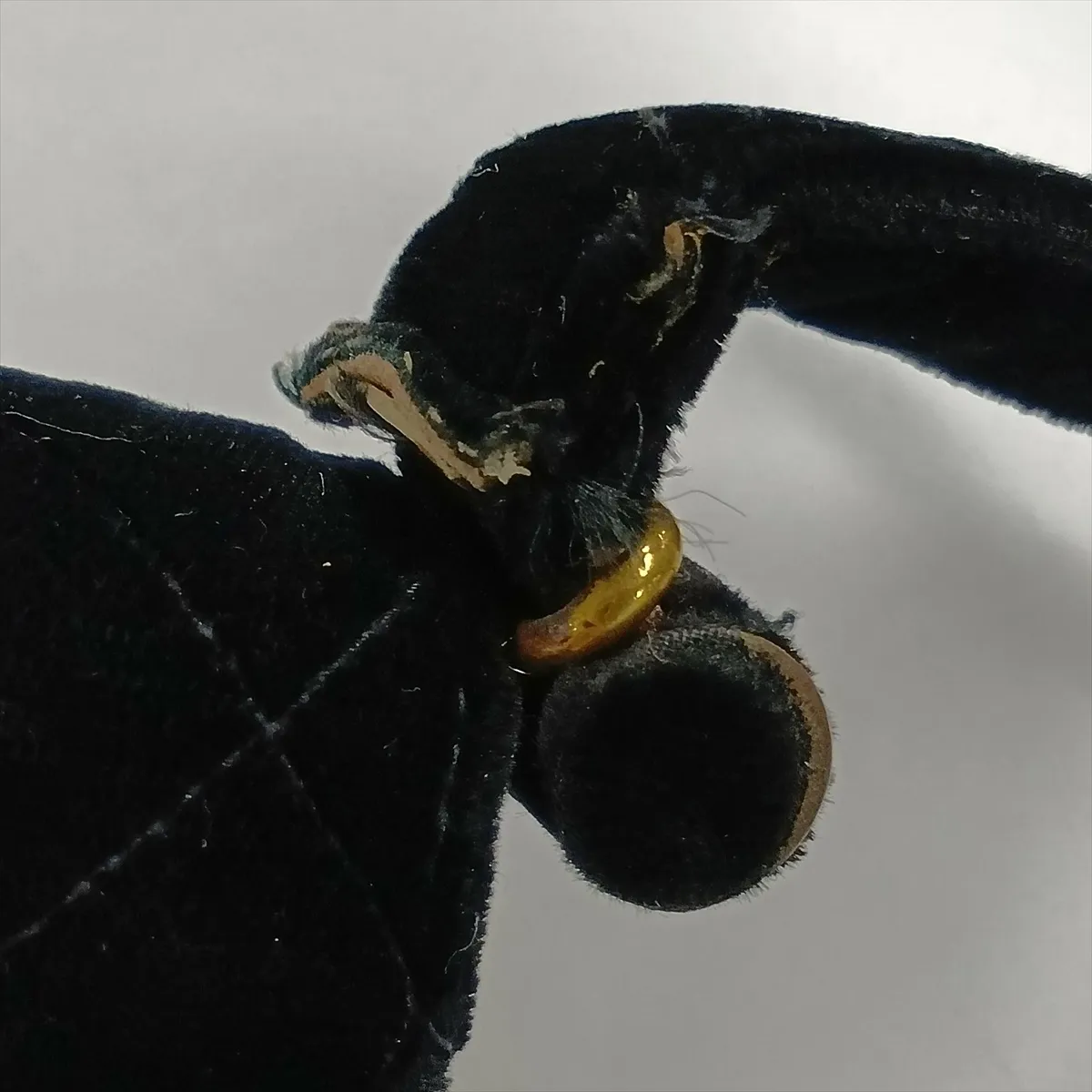 Matelassé Velour Handbag, Black with Gold Hardware, Item No. 2999250 (Serial Number 2) — view 13