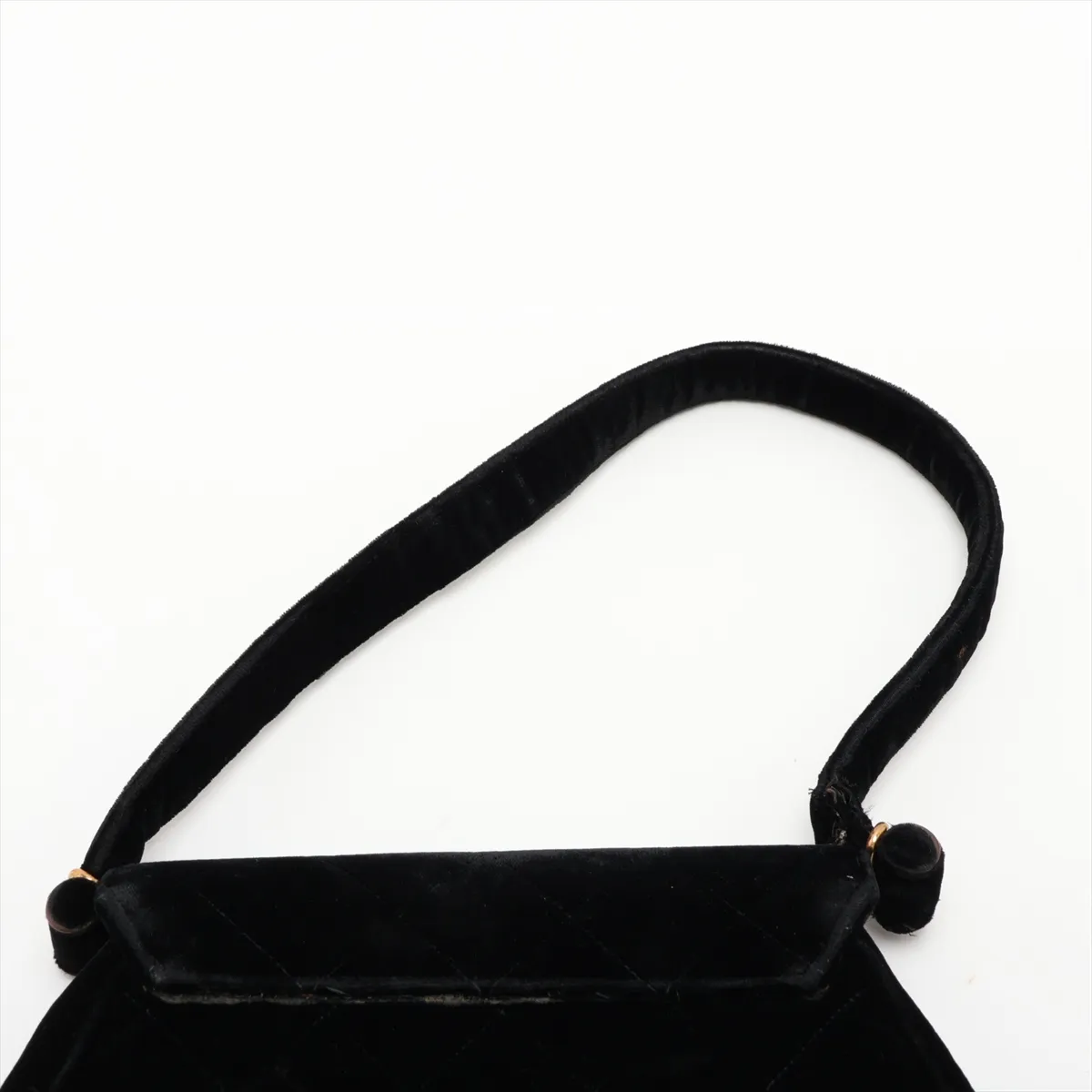 Matelassé Velour Handbag, Black with Gold Hardware, Item No. 2999250 (Serial Number 2) — view 6