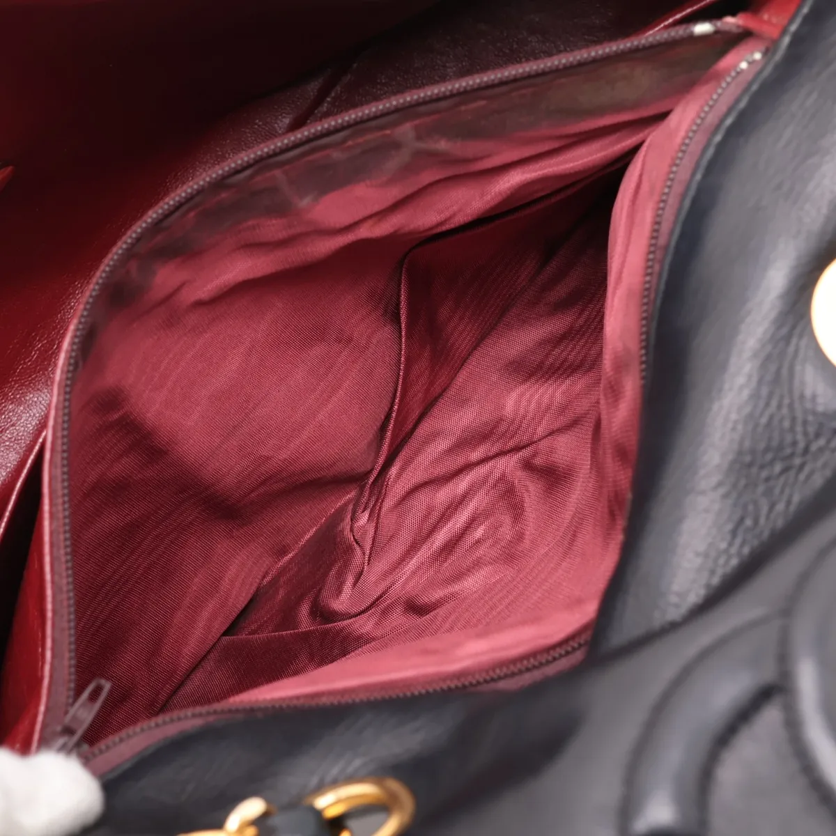 Matelassé Lambskin Single Flap Double Chain Bag, Black with Gold Hardware, 0410338 (Serial Number in the 0s) — view 7