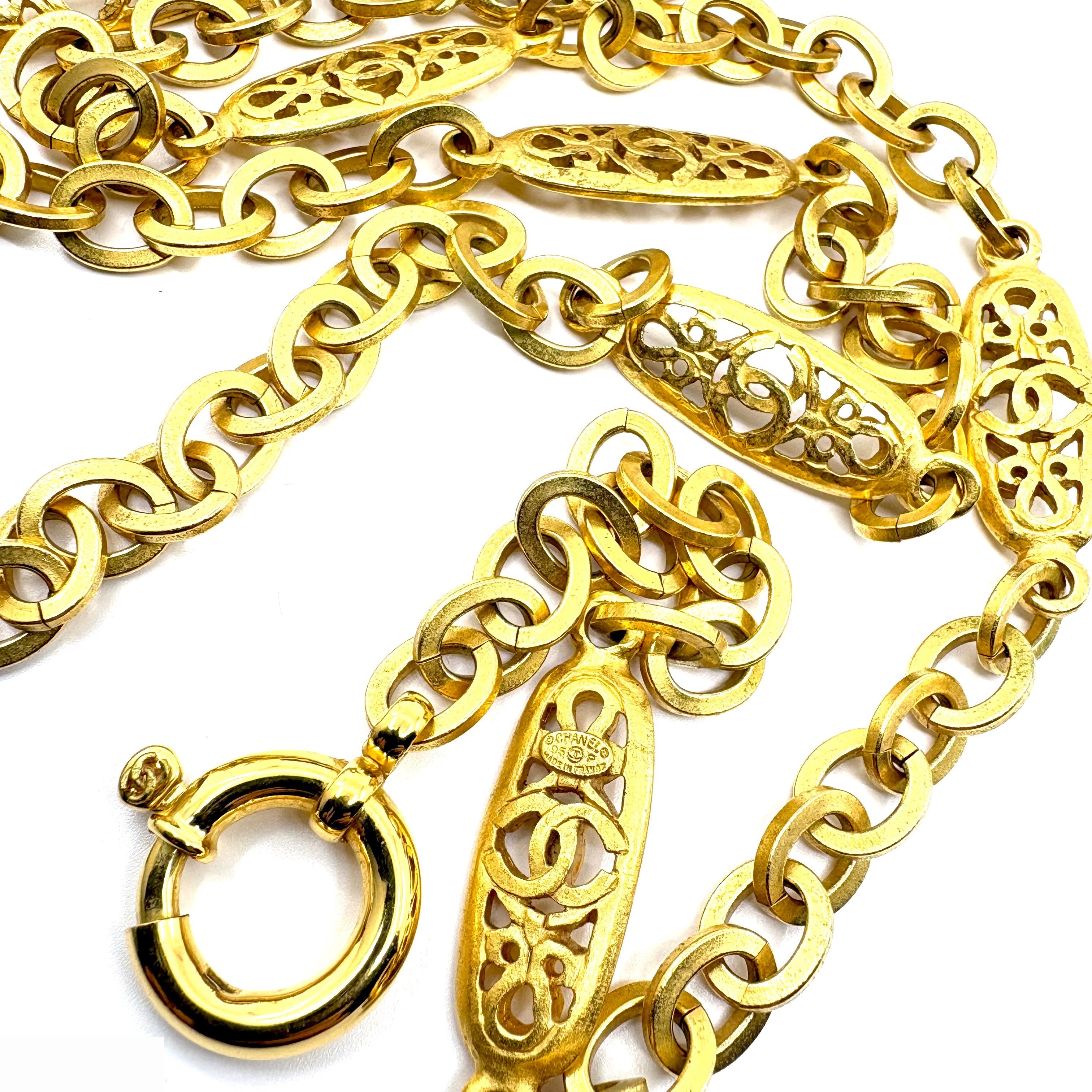 95P Coco Mark Long (Precious Metal) Necklace Pendant, Total Length Approx. 100cm — view 3