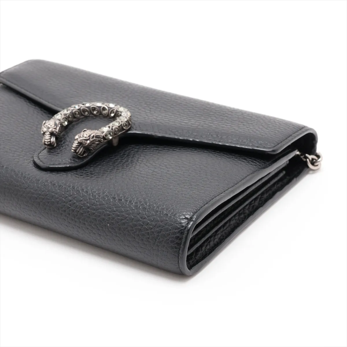 Dionysus Leather Chain Wallet, Black, 401231 — view 3
