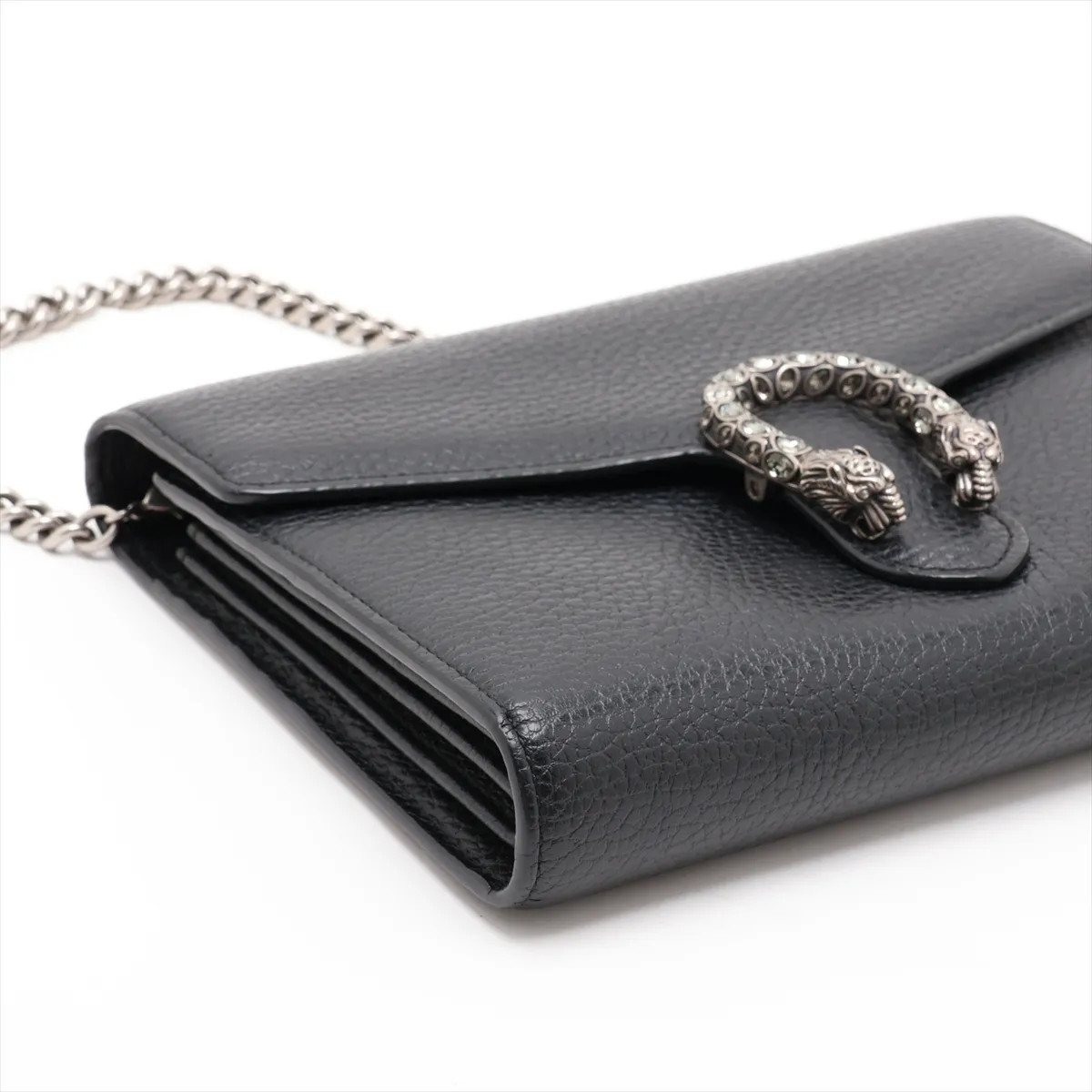 Dionysus Leather Chain Wallet, Black, 401231 — view 4