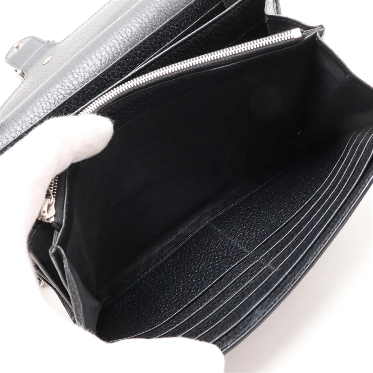 Dionysus Leather Chain Wallet, Black, 401231 — view 6