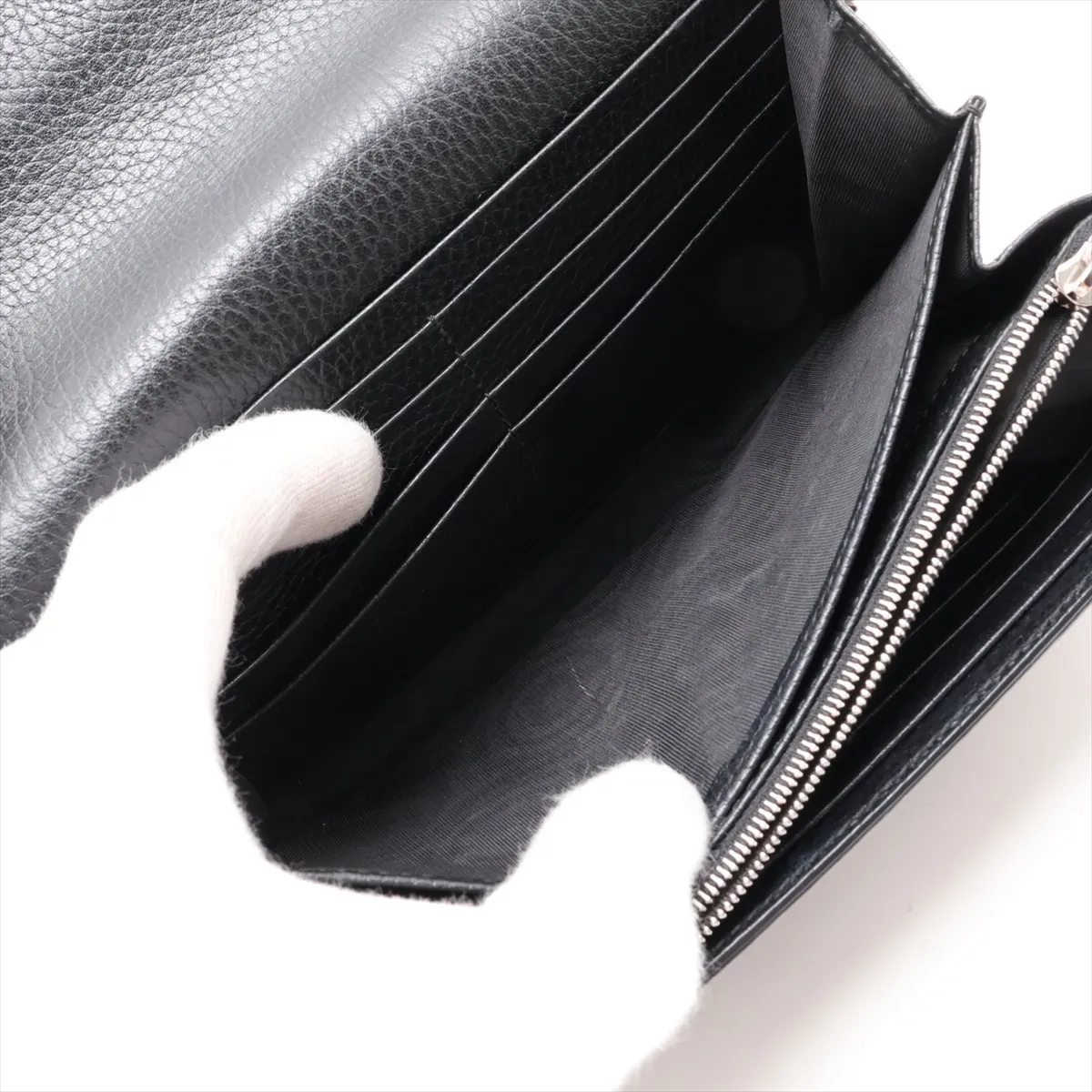 Dionysus Leather Chain Wallet, Black, 401231 — view 9