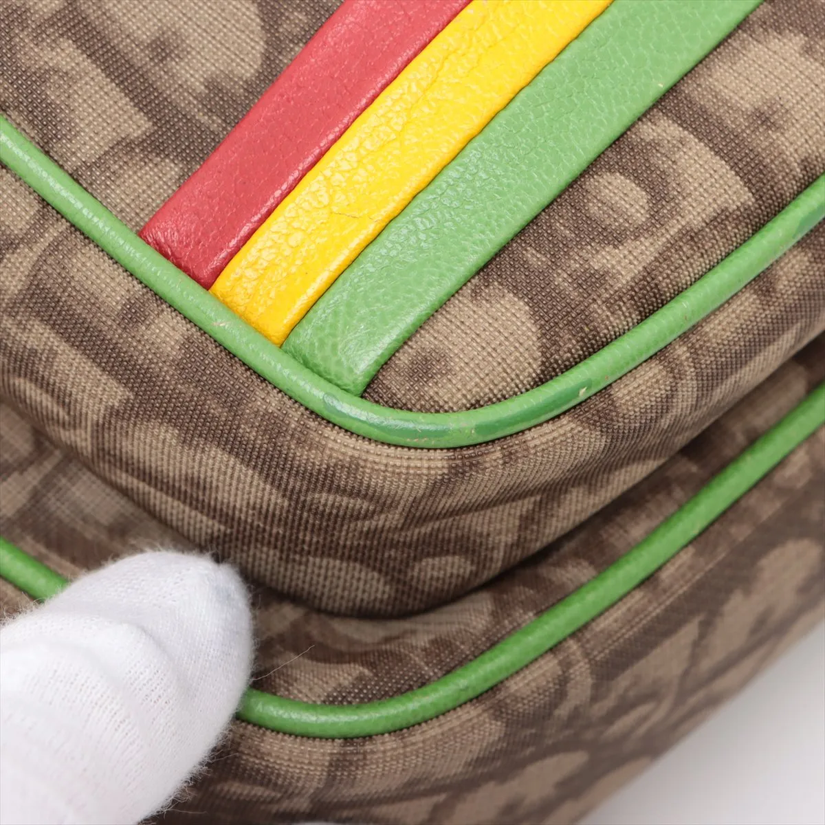 Rasta Line Trotter PVC x Leather Shoulder Bag Beige x Multicolor — view 12