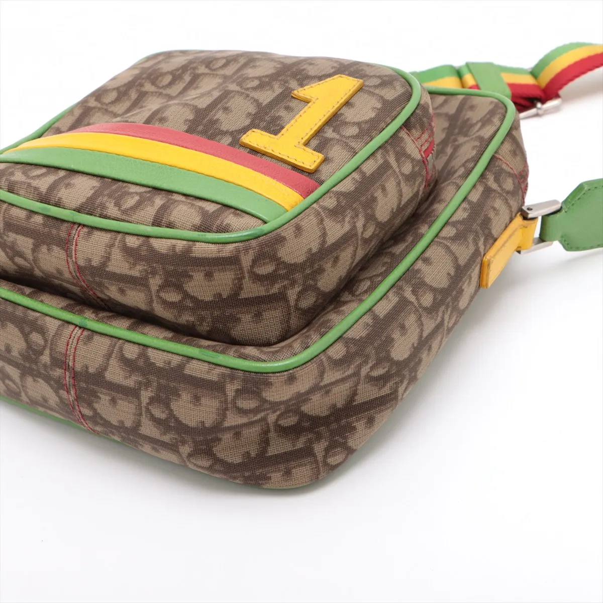 Rasta Line Trotter PVC x Leather Shoulder Bag Beige x Multicolor — view 3