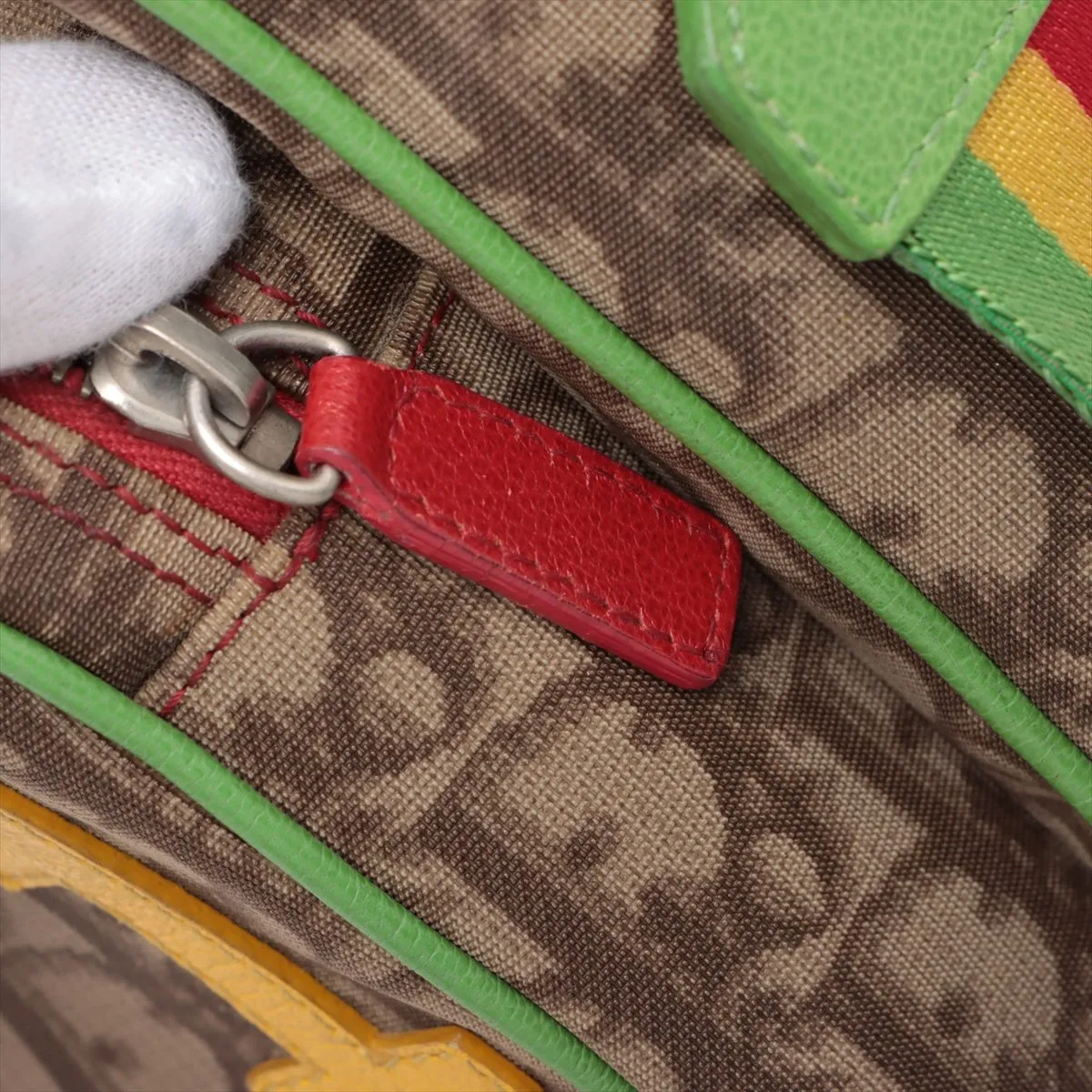 Rasta Line Trotter PVC x Leather Shoulder Bag Beige x Multicolor — view 10