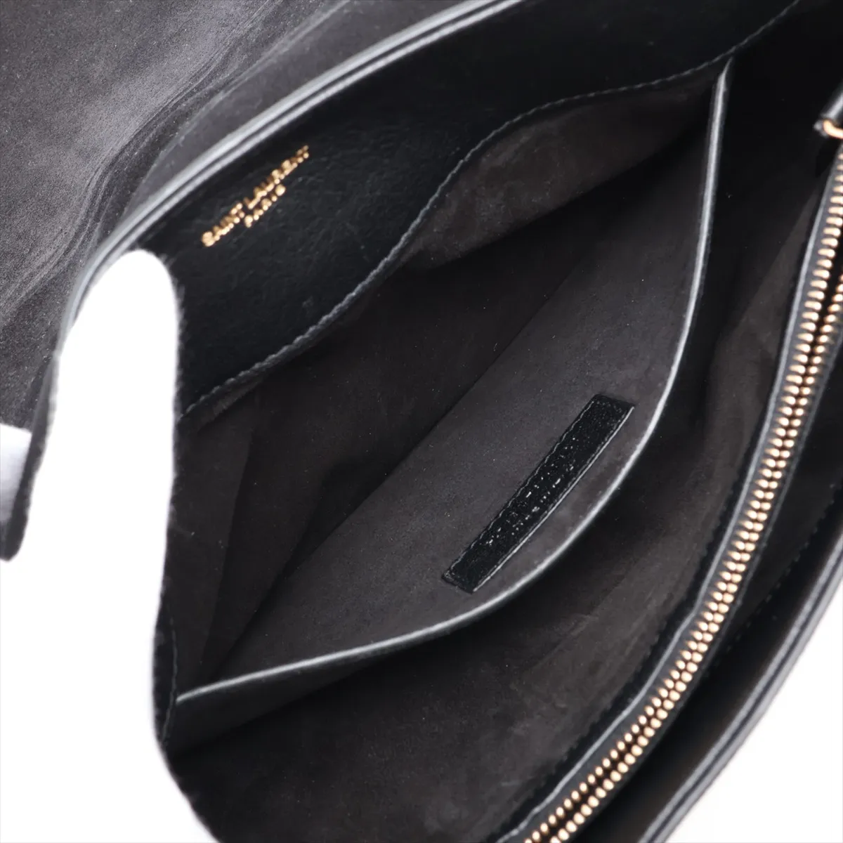 Suede and Leather Shoulder Bag, Black, 634791 — view 9