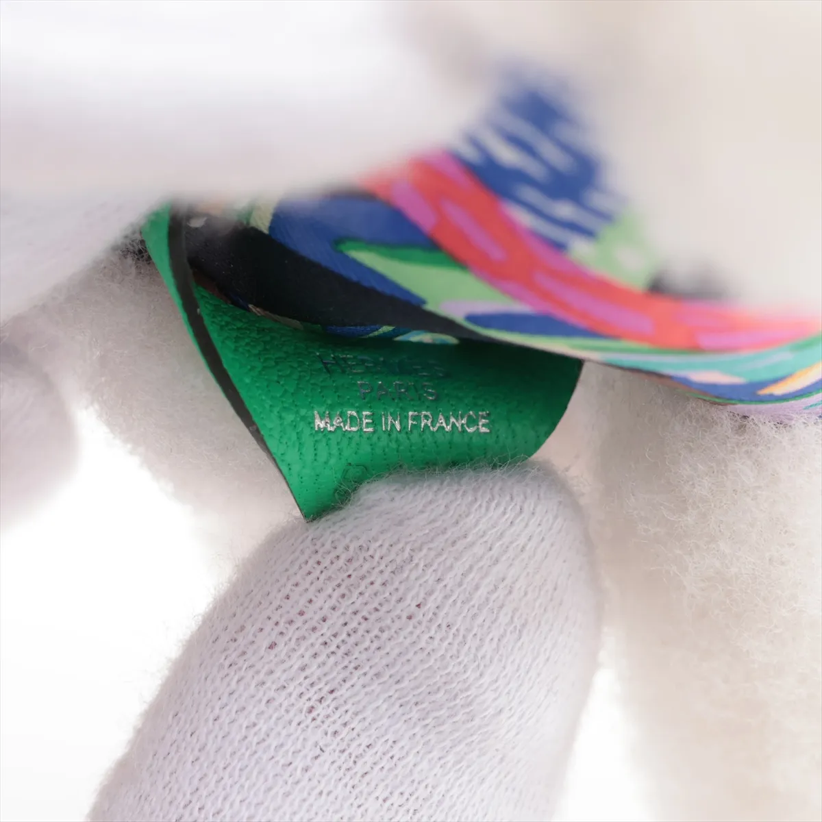 Buddy Aloha, B stamp: 2023, charm, silk x merino wool, wear, fraying. — view 3