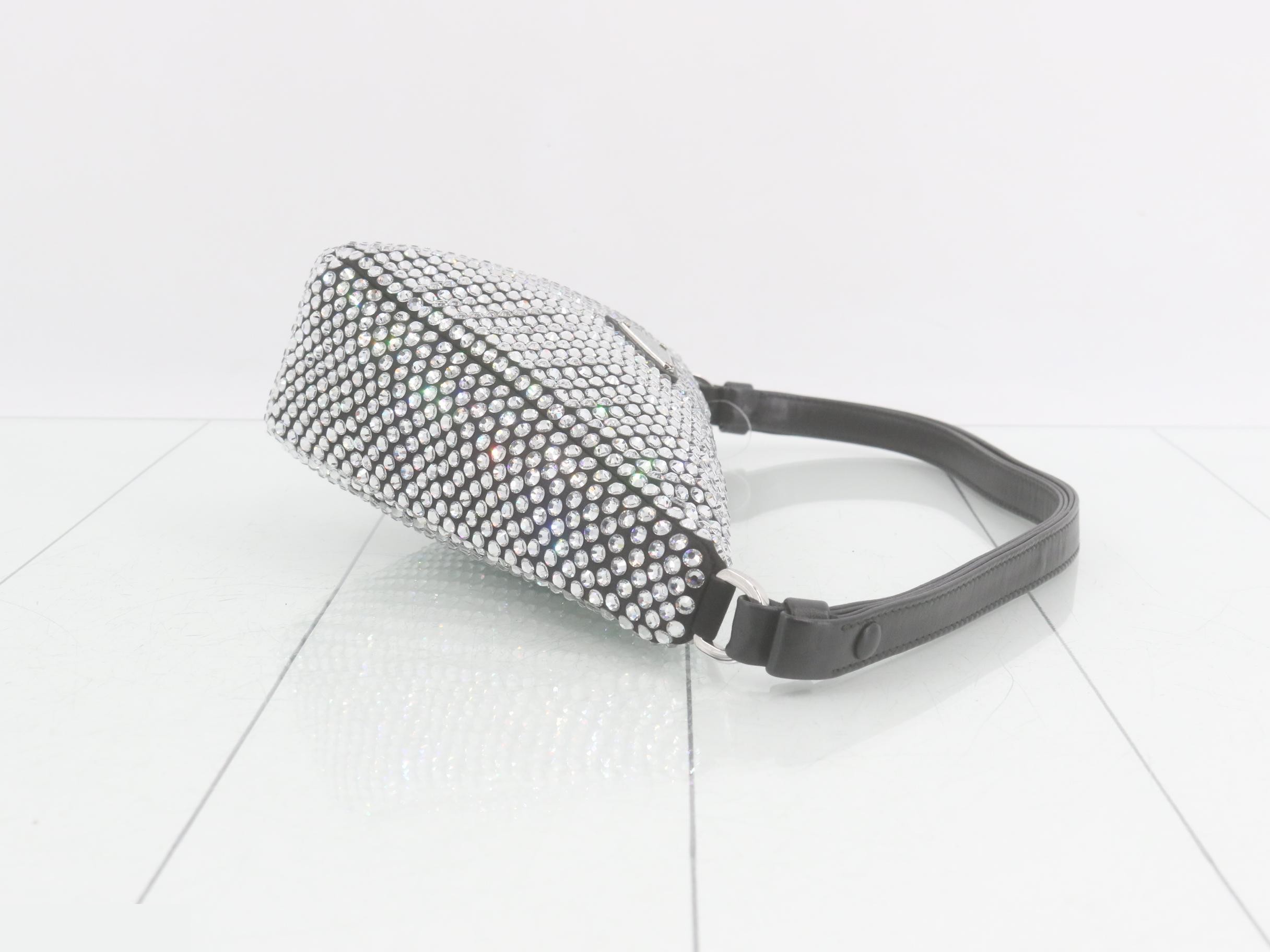 Crystal Stone Triangle One-Shoulder Bag — view 3