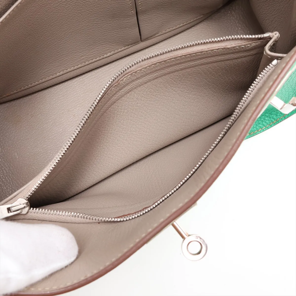 Jypsiere 28 Verso Taurillon Clemence Mint x Tourterelle Grey Silver Hardware P:2012 — view 7