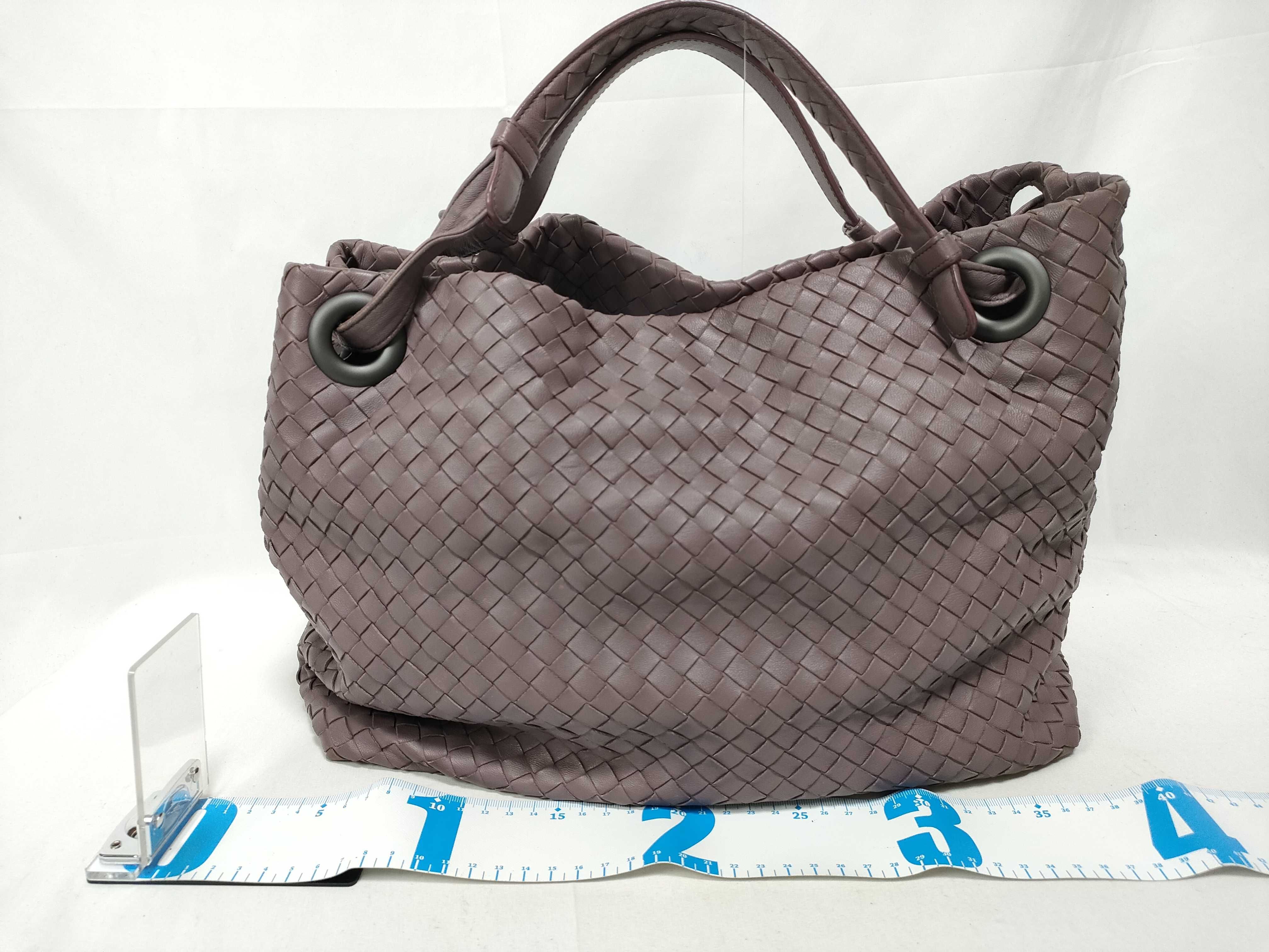 Intrecciato ID - Cow Skin Intrecciato Leather Tote Bag Purple Mirror Included — view 2