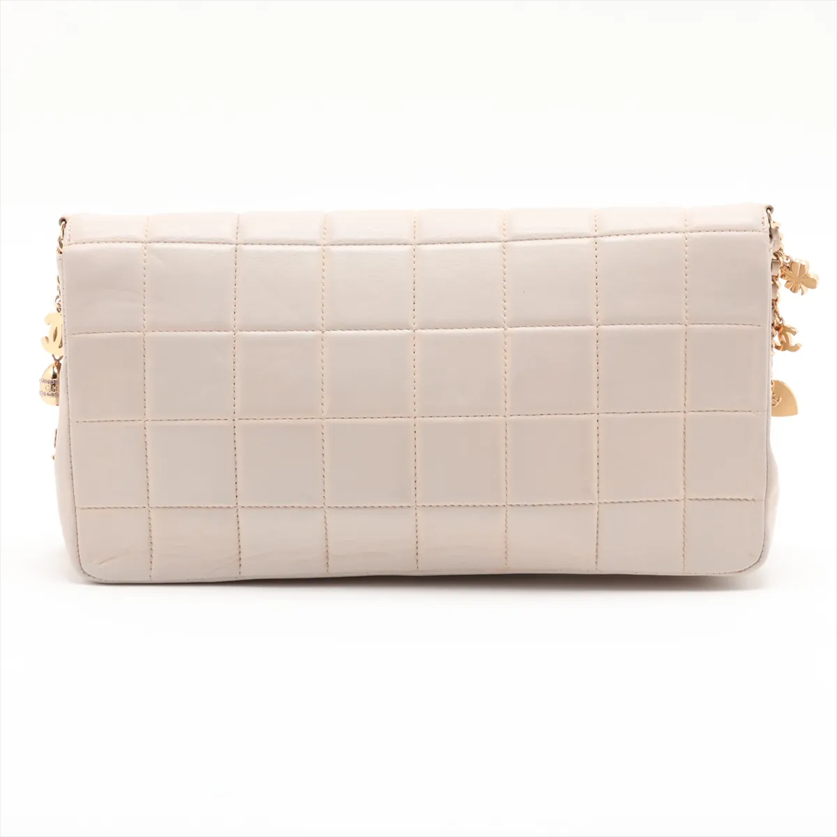 Chocolate Bar Lambskin Chain Shoulder Bag with Charm, Gray with Gold Hardware, Item Number 7552133 (Serial Number 7) — view 2