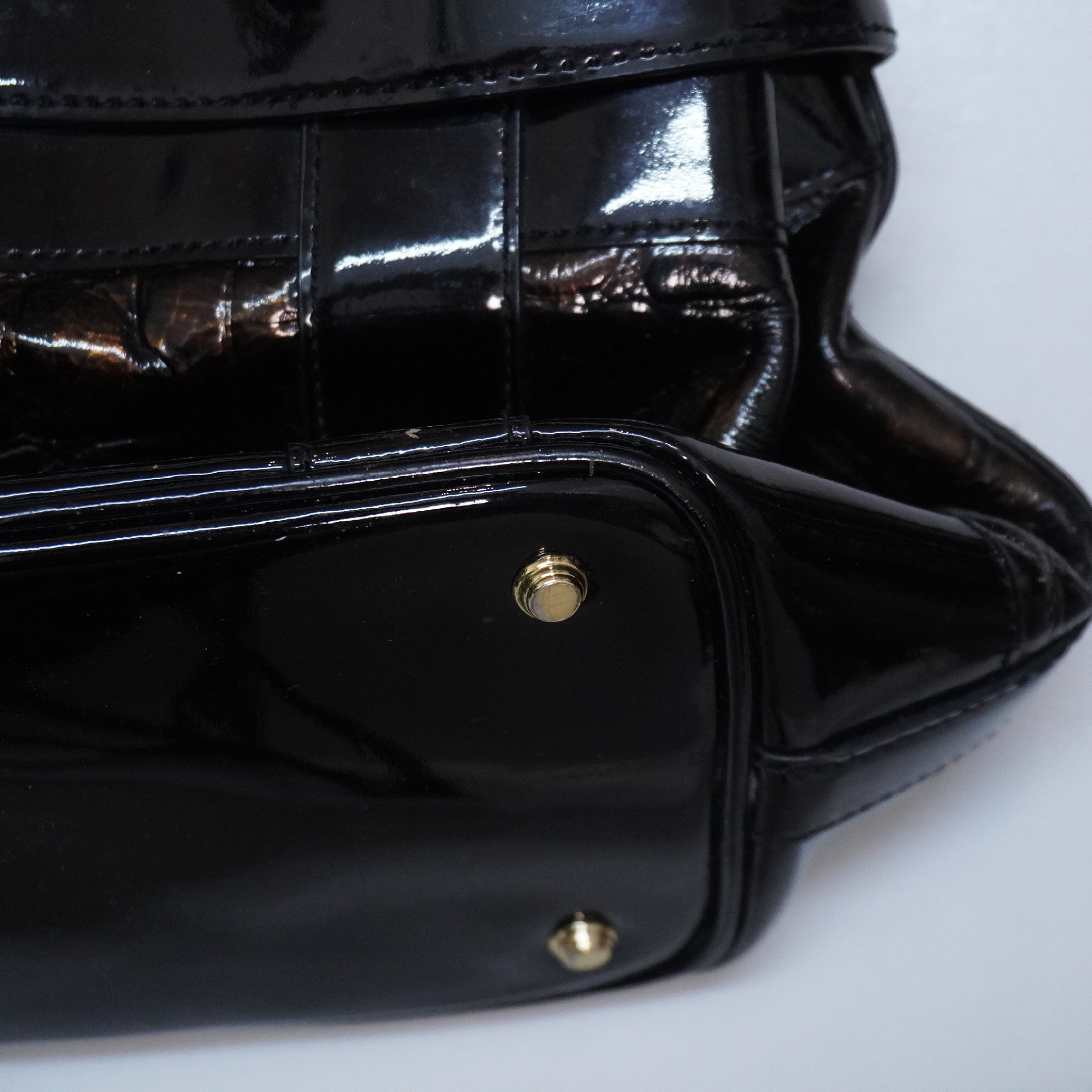 Enamel Handbag Black Gold Handbag — view 11