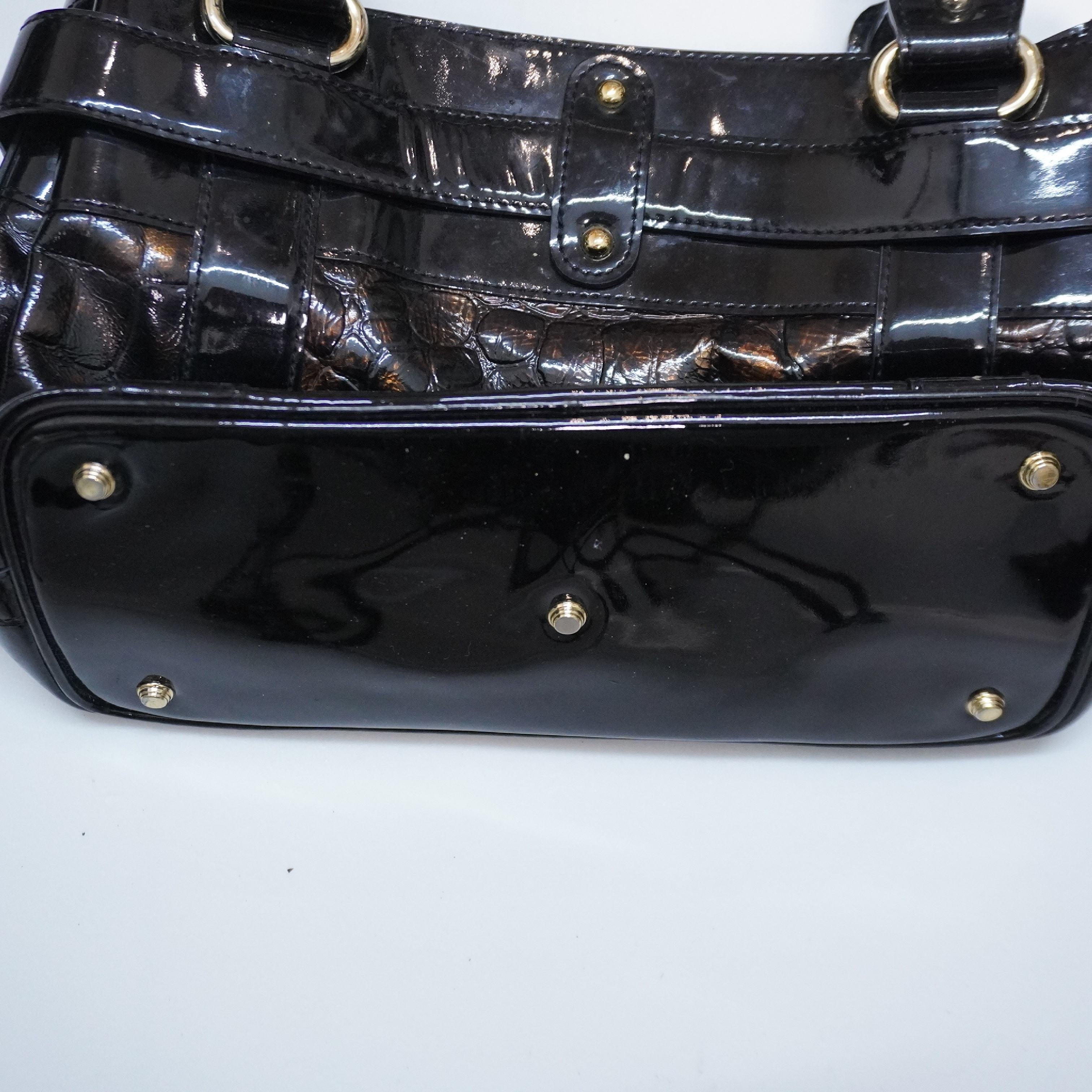 Enamel Handbag Black Gold Handbag — view 12