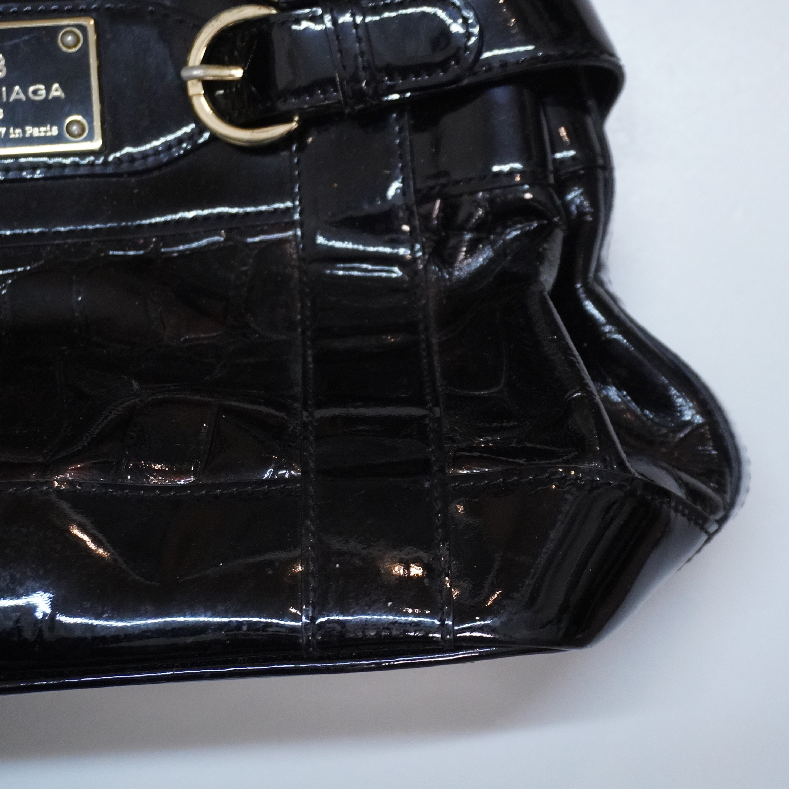 Enamel Handbag Black Gold Handbag — view 4