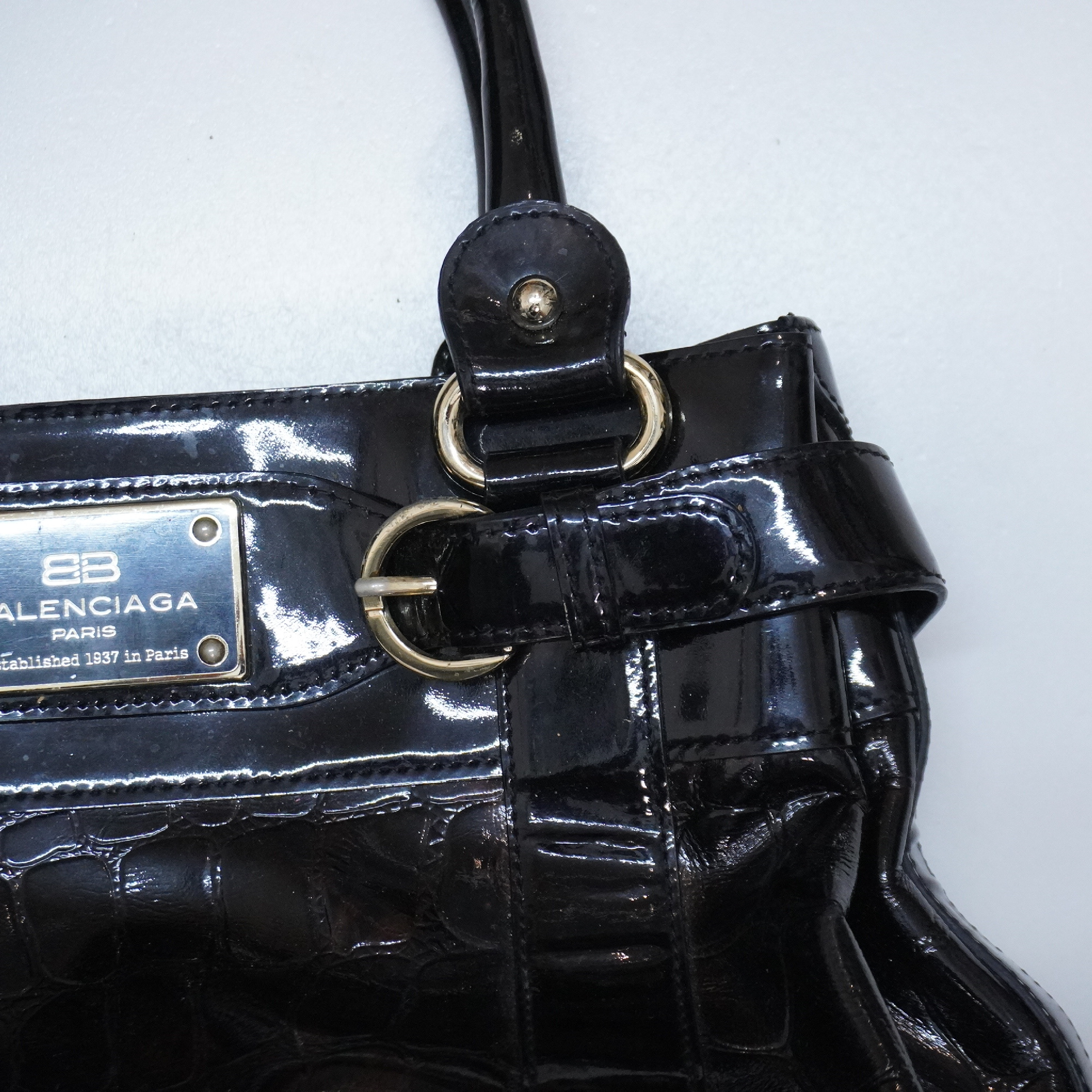 Enamel Handbag Black Gold Handbag — view 5