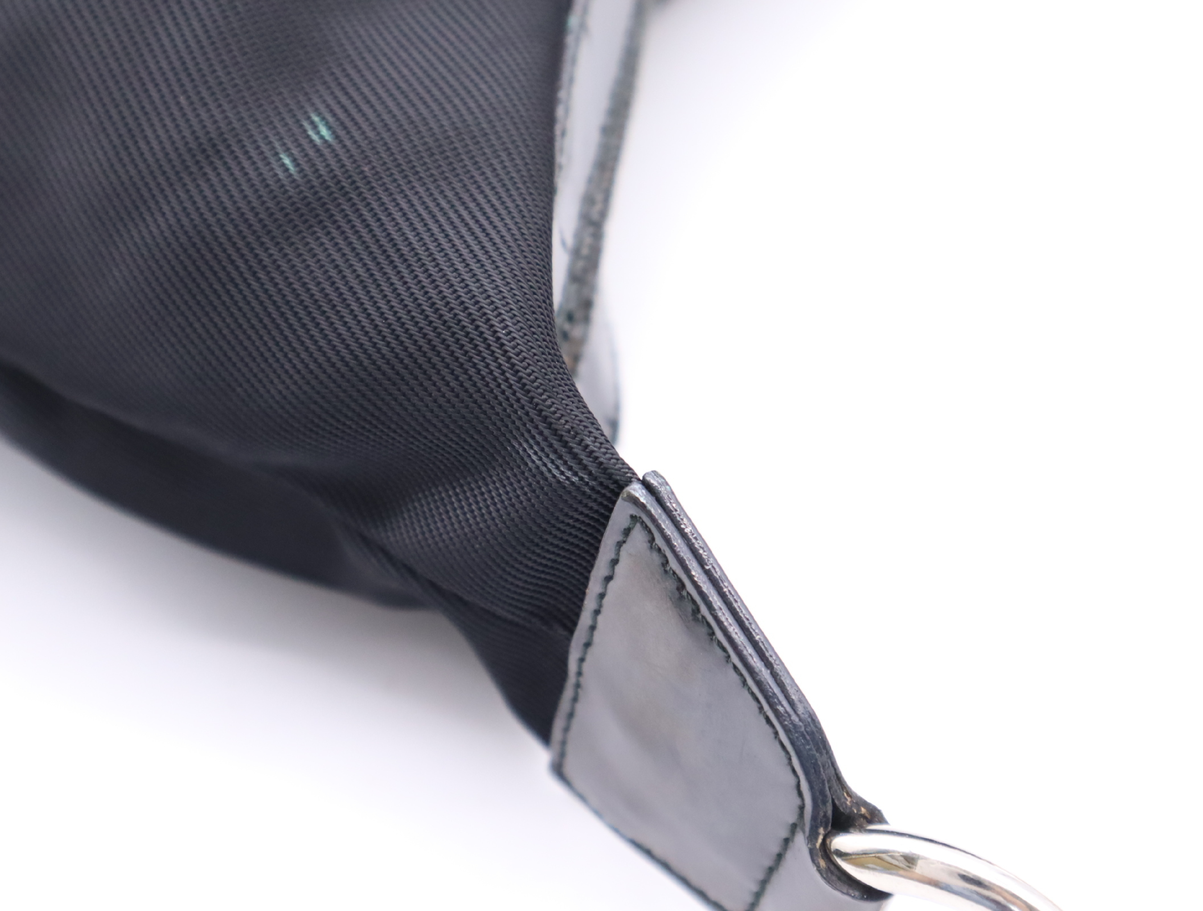 000-1998-0531 Nylon Bamboo Black Silver Hardware Handbag with Dust Bag — view 8