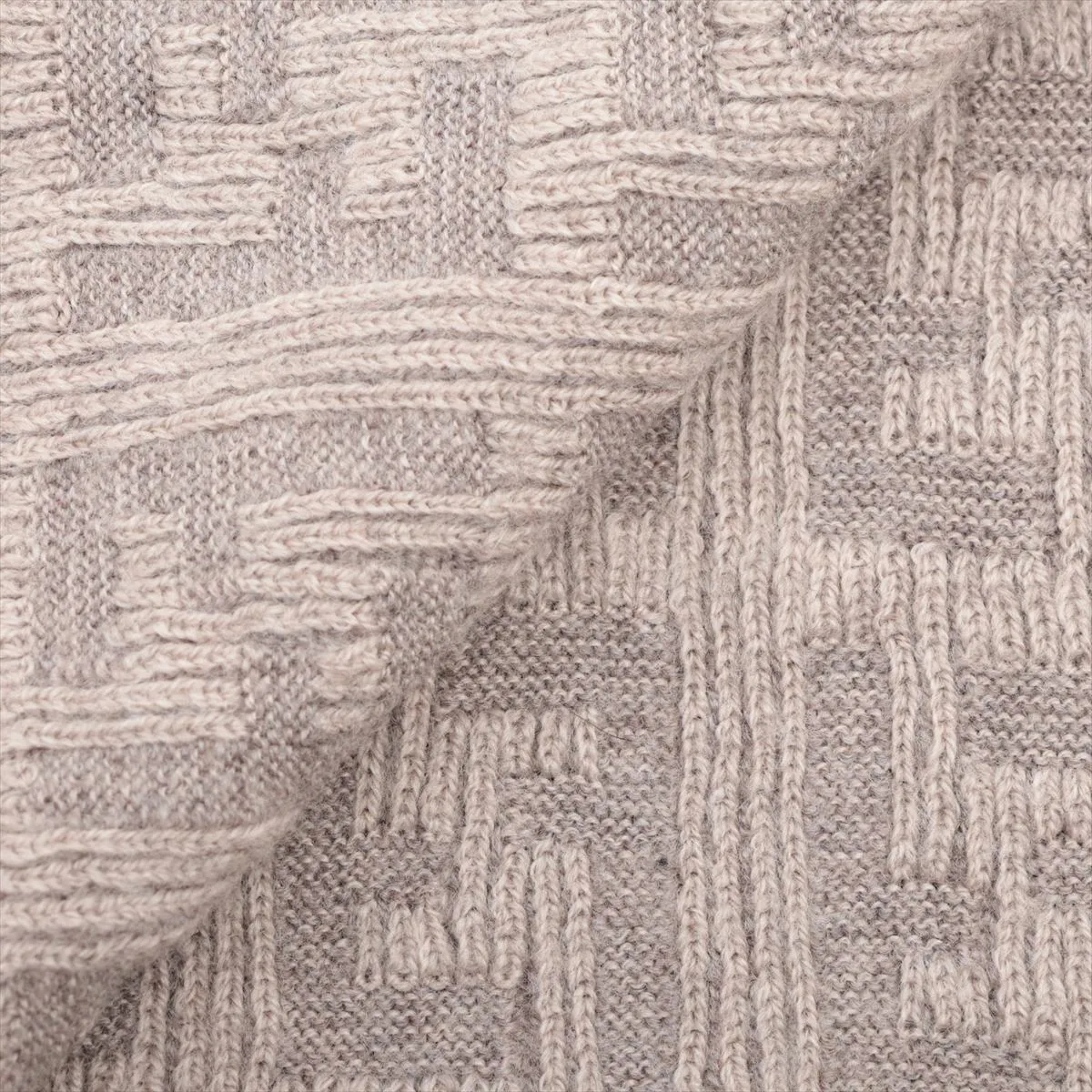 FF Scarf, Wool, Beige, — view 2