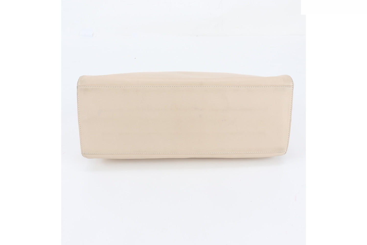 Anagram Leather Handbag Tote, Beige — view 5