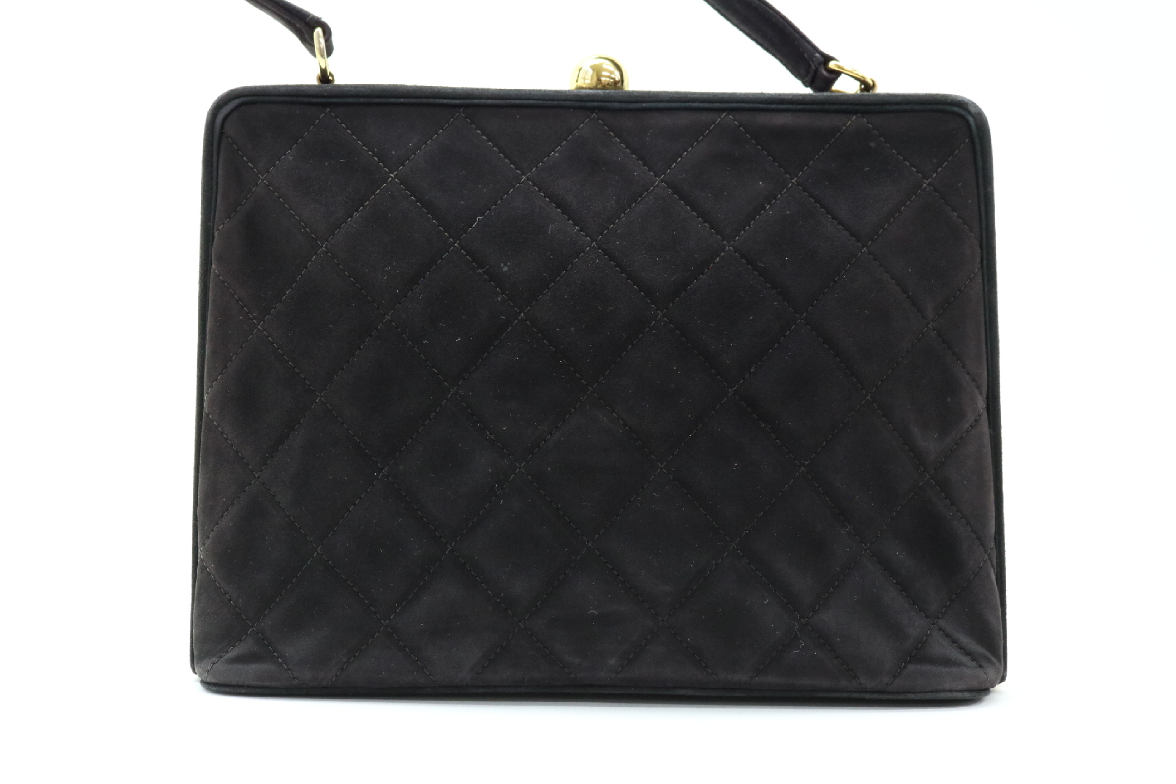 Suede Matelassé Coco Ball Clasp Handbag — view 2