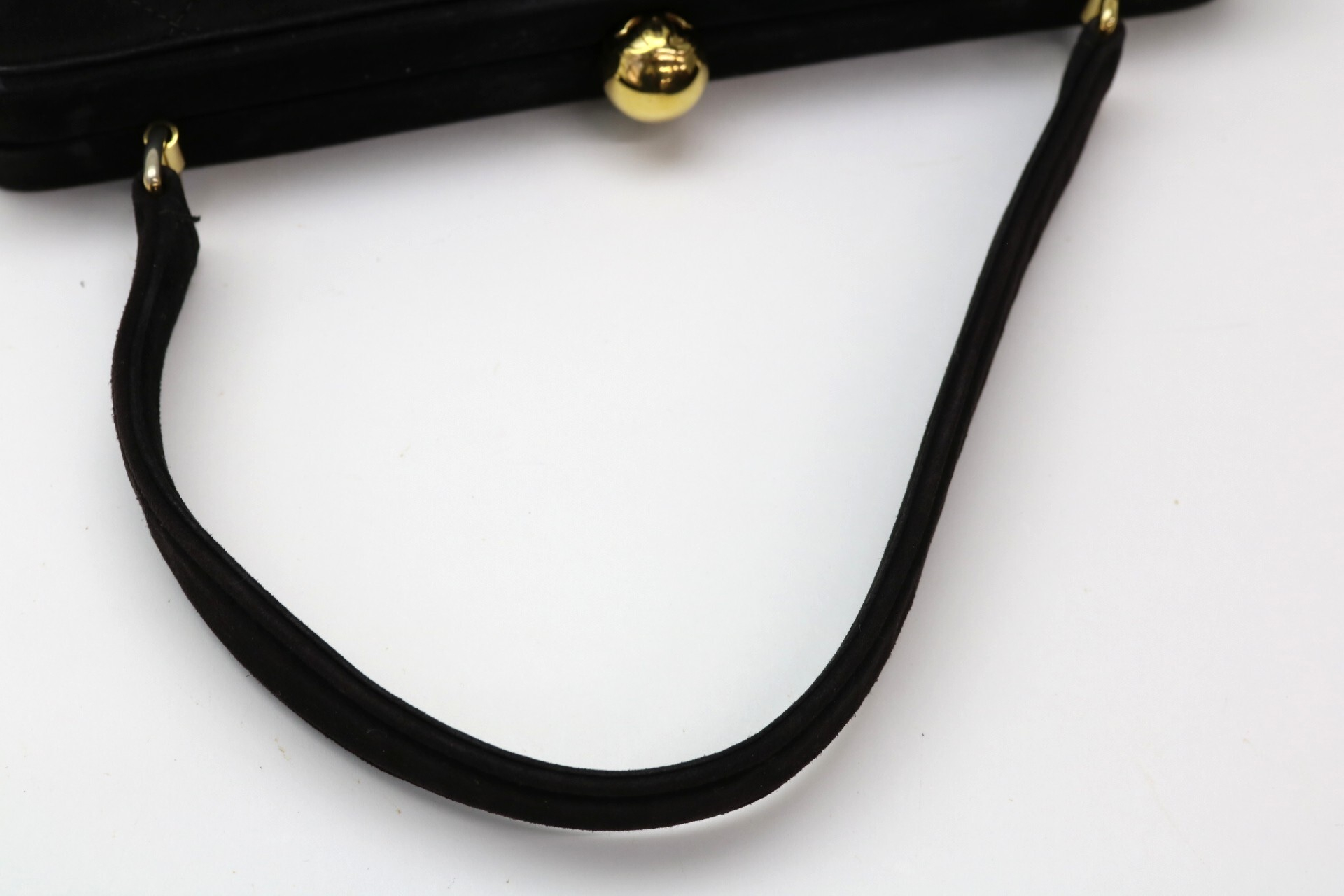 Suede Matelassé Coco Ball Clasp Handbag — view 7