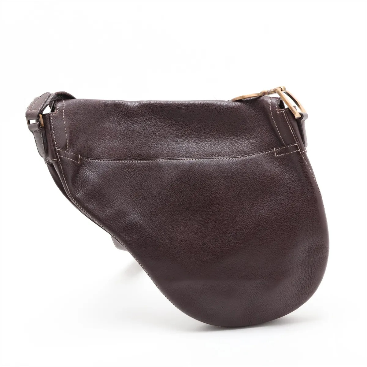 Saddle Leather Shoulder Bag, Brown — view 2