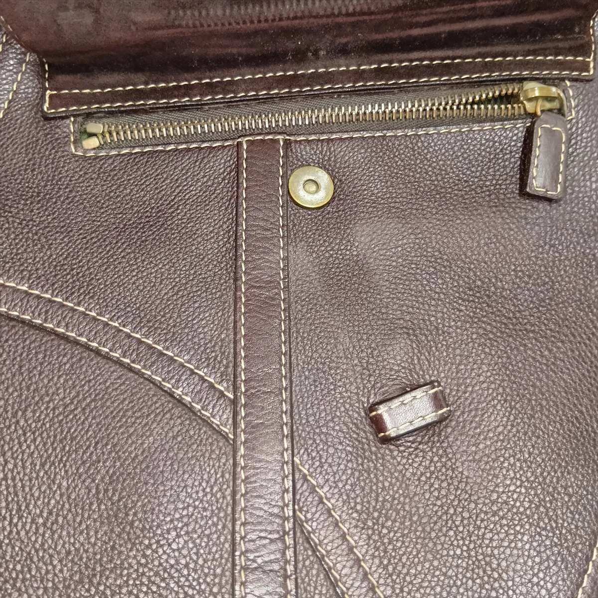 Saddle Leather Shoulder Bag, Brown — view 14
